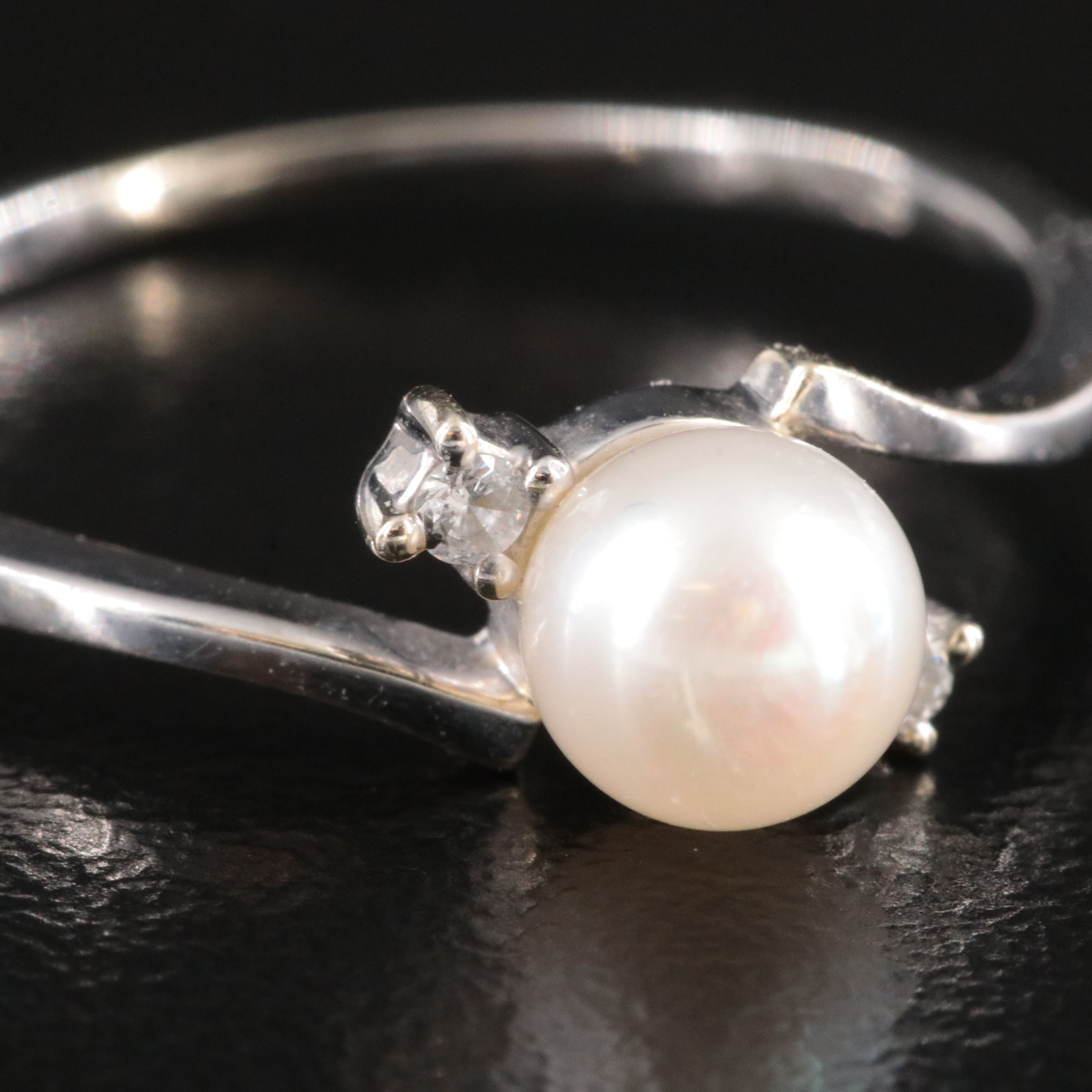 10K Pearl and Diamond Ring