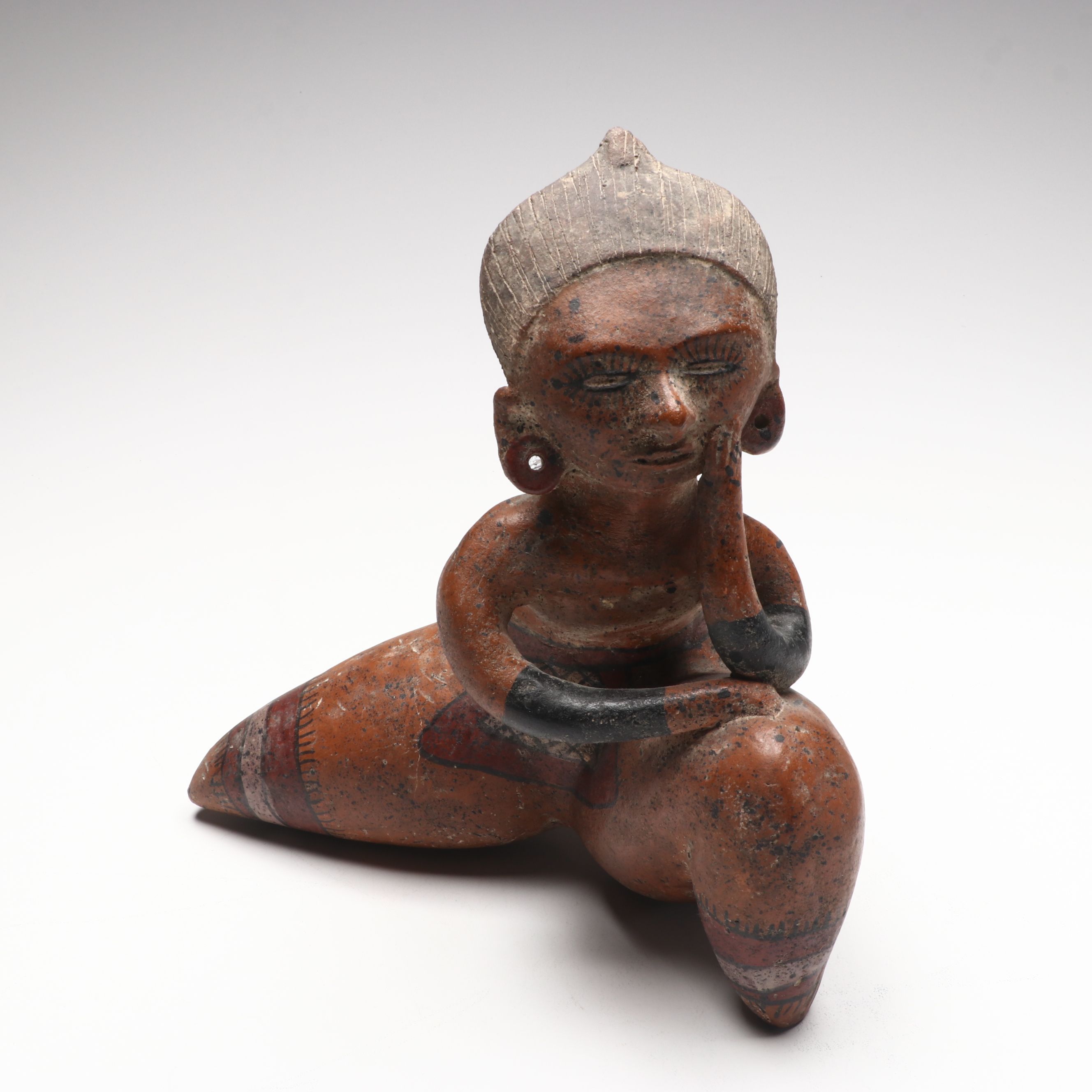 Pre-Columbian Style Ceramic Kneeling Figure