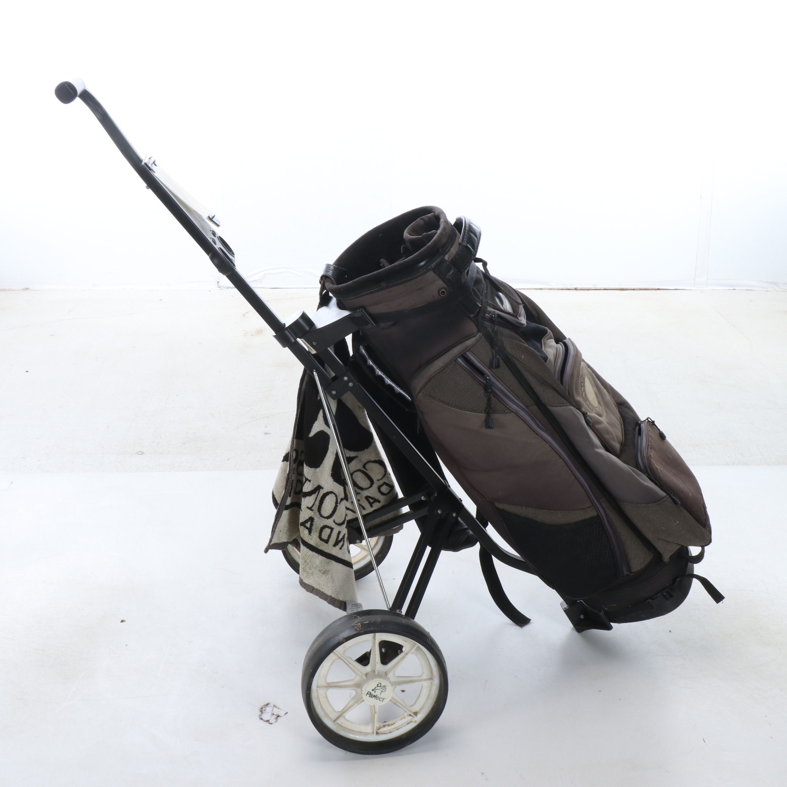 Burton Golf Bag with Right- Handed Golf Clubs and Foldable Cart