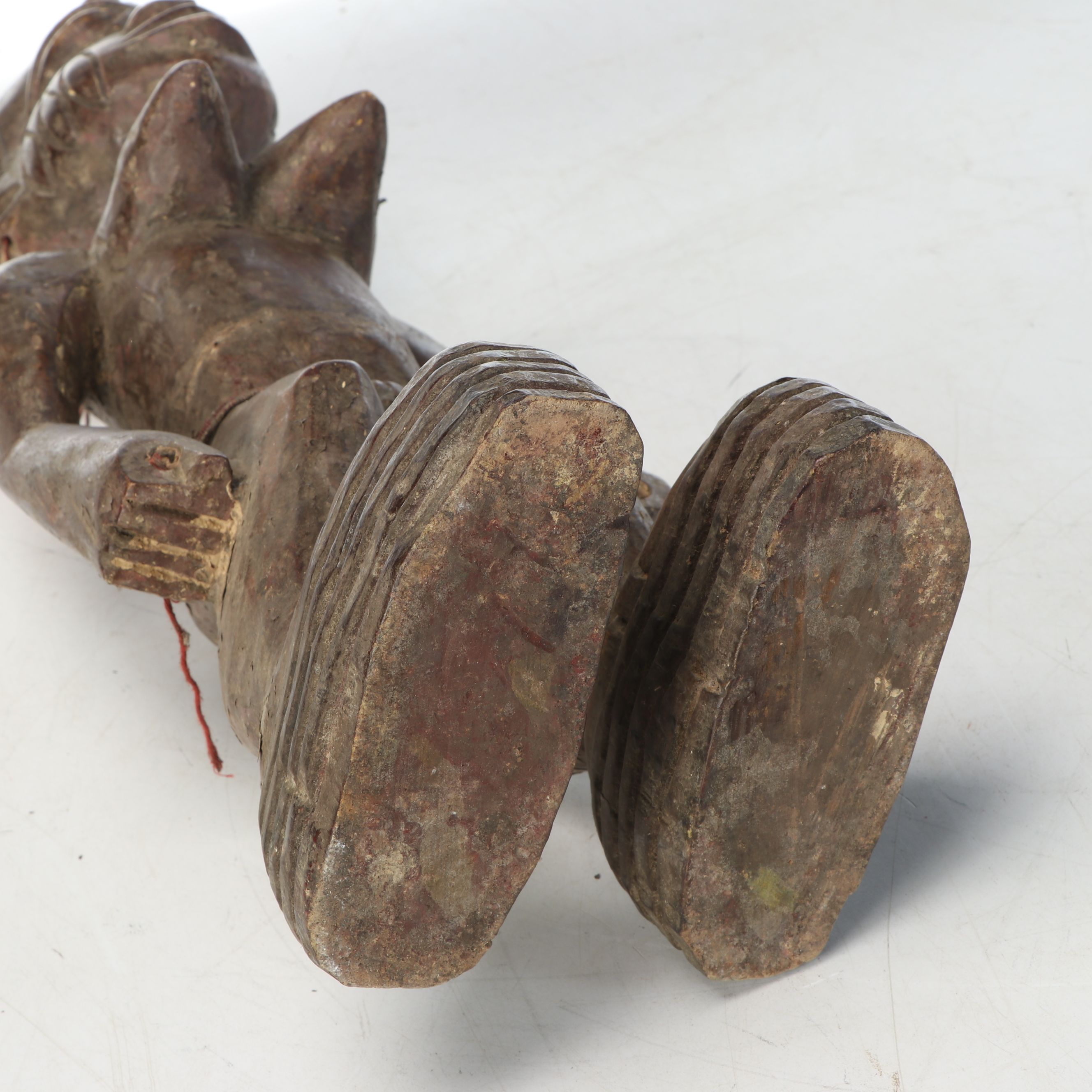 Yoruba Ere Ibeji Carved Figure with Wooden Shield