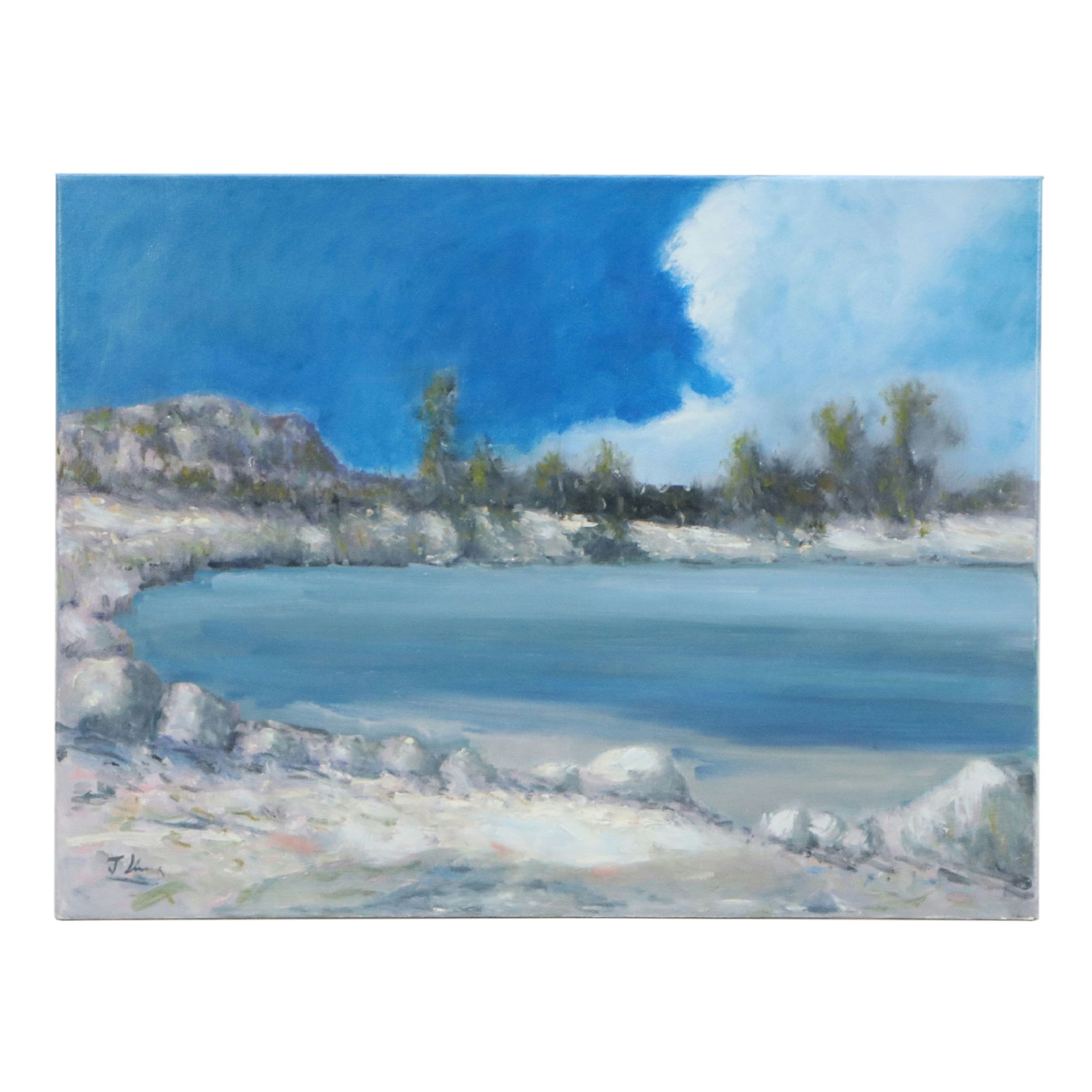 José M. Lima Oil Painting of Coastal Landscape, 2026