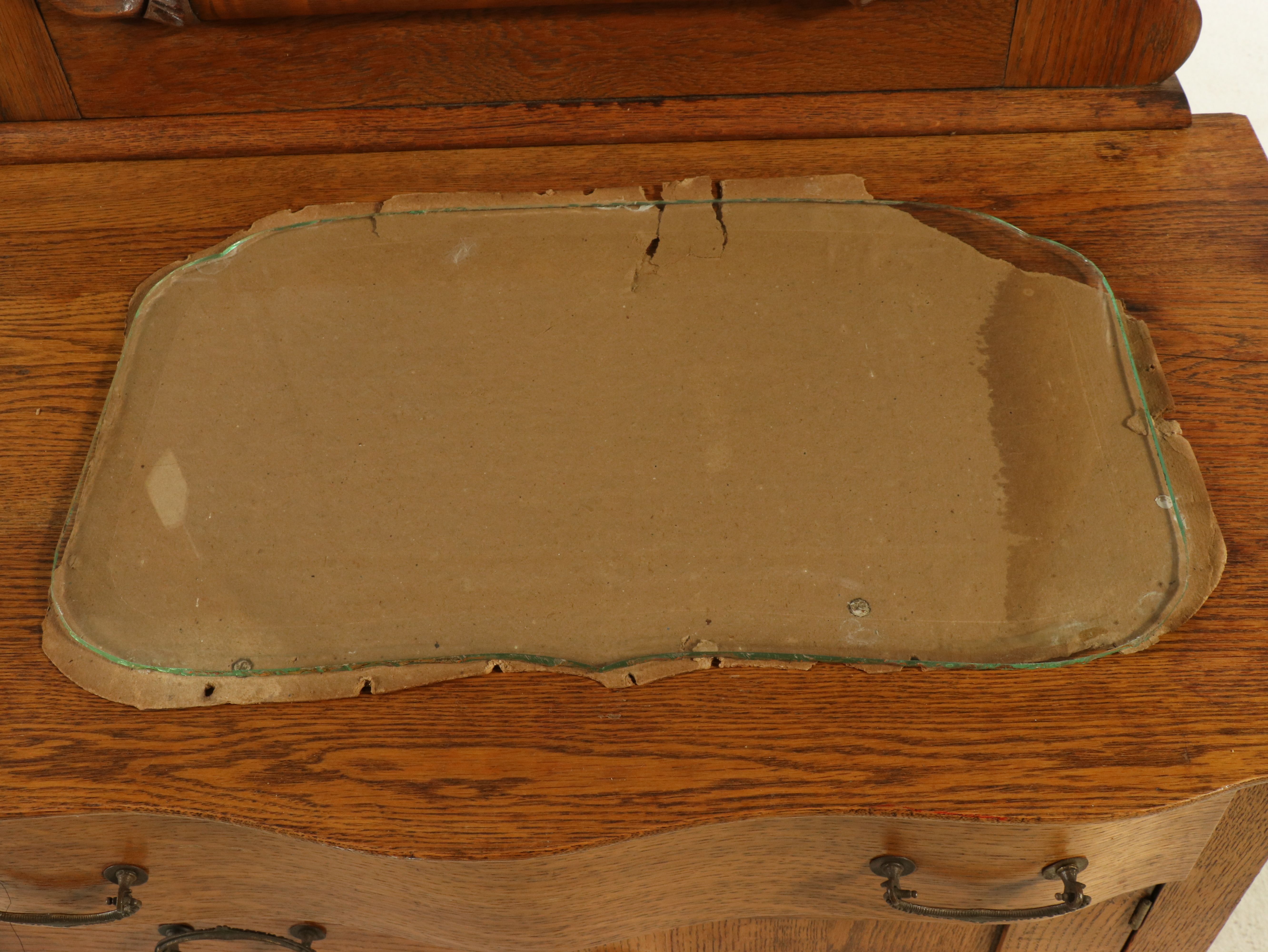 American Golden Oak Washstand with Lyre-Back Circa 1900