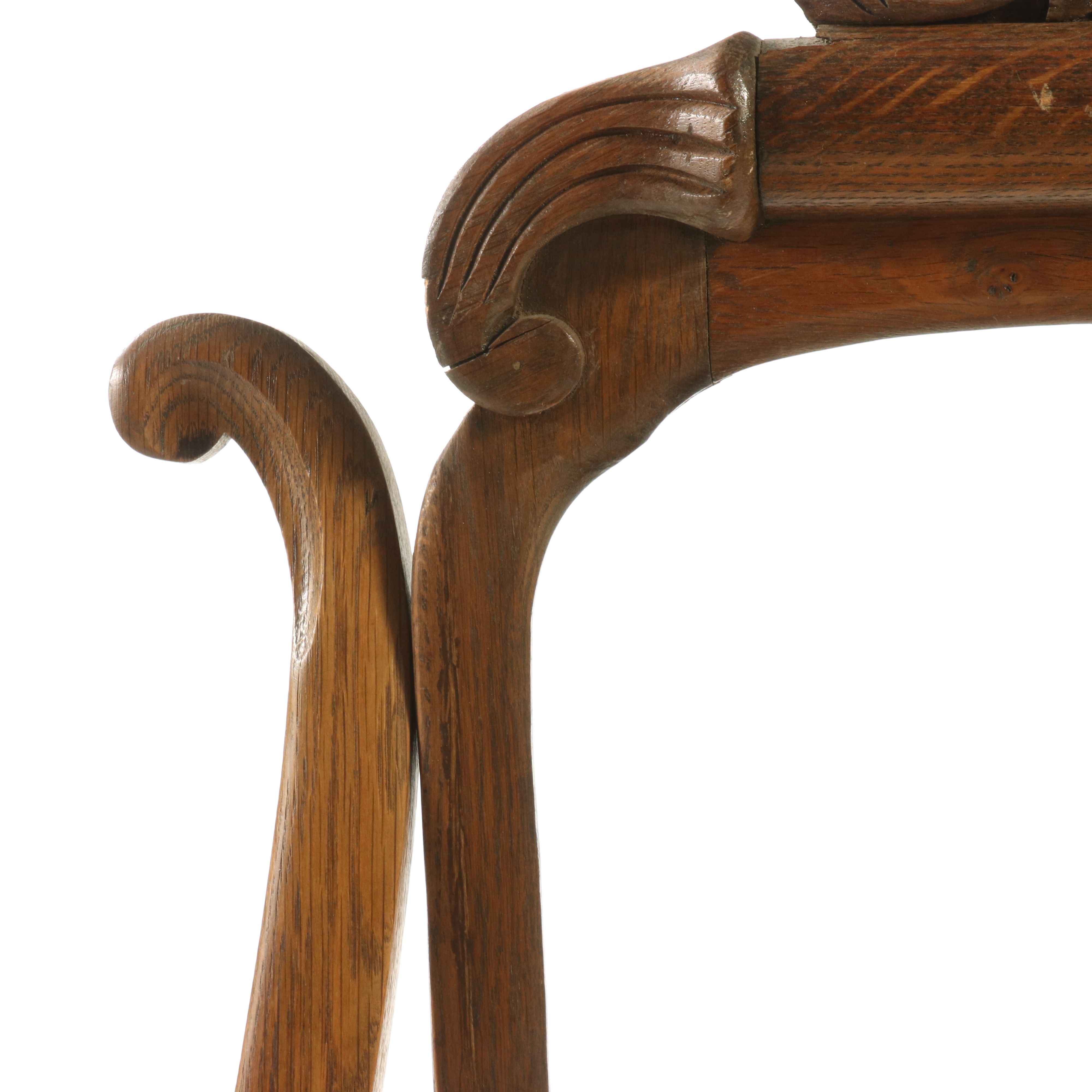 American Golden Oak Washstand with Lyre-Back Circa 1900