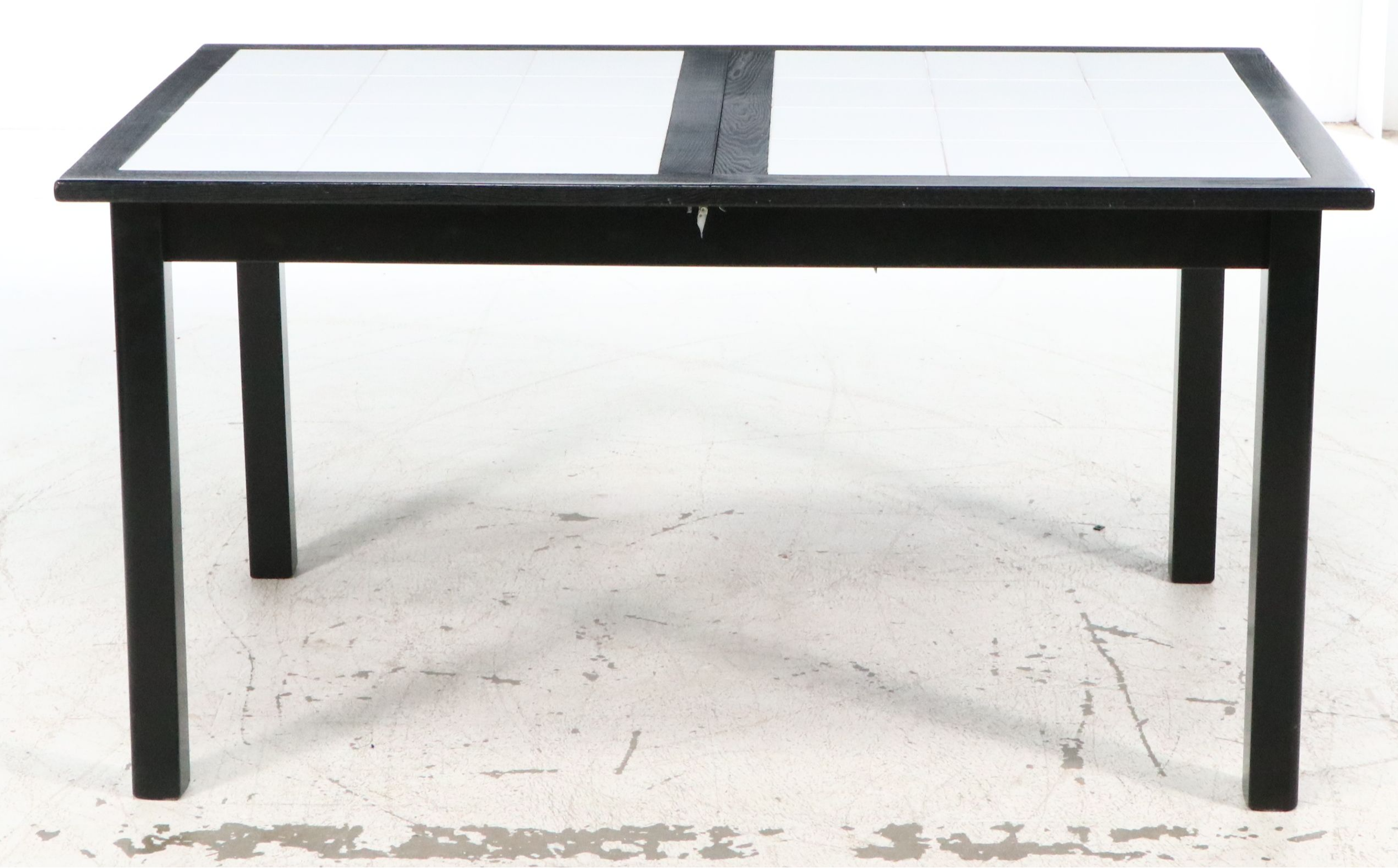 Tiled Top Dining Table and Six Spindle-Back Chairs, Late 20th Century