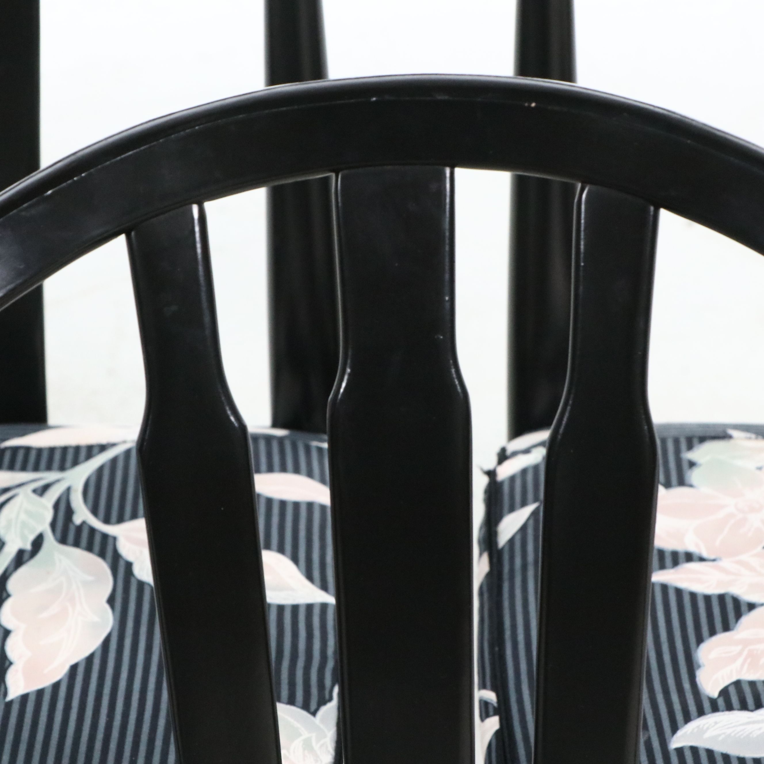 Tiled Top Dining Table and Six Spindle-Back Chairs, Late 20th Century