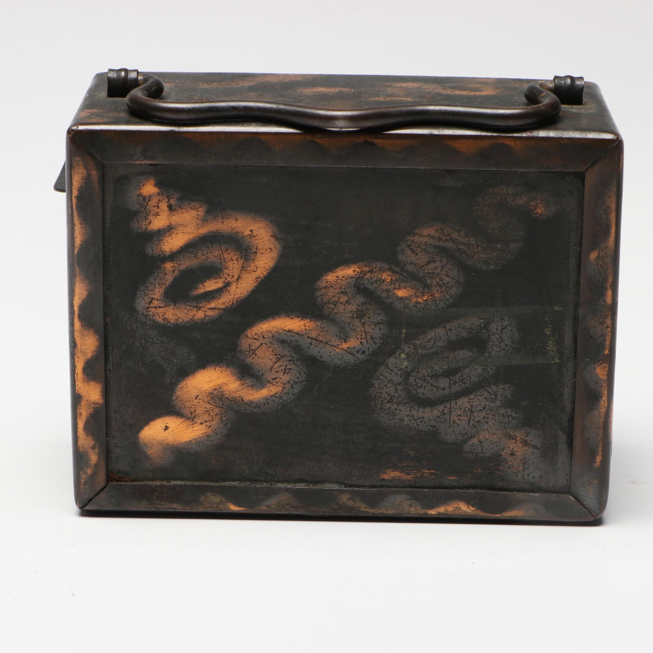 E.J. Kahn Metal Treasure Chest Coin Bank with Other Vintage Banks