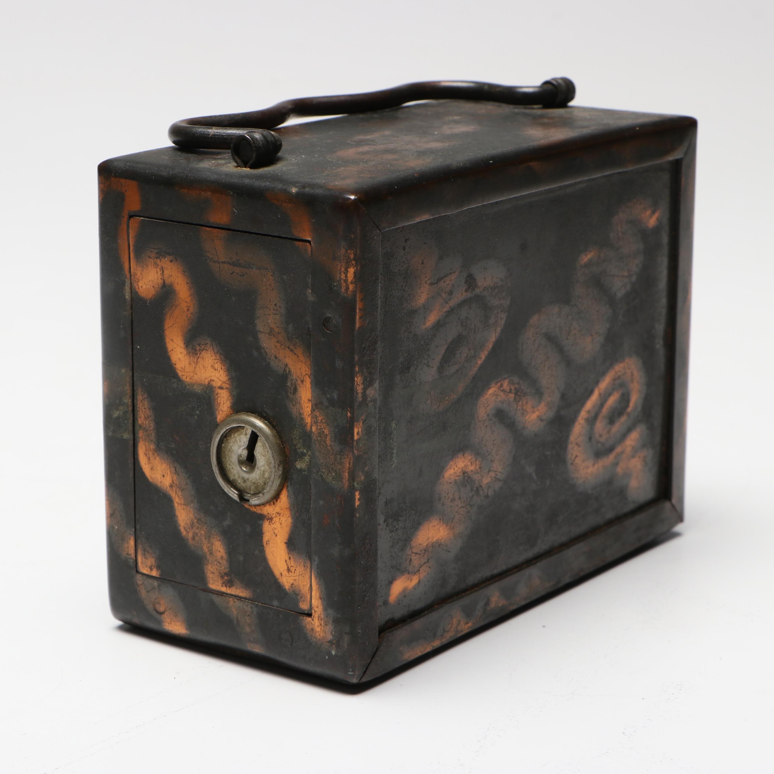 E.J. Kahn Metal Treasure Chest Coin Bank with Other Vintage Banks