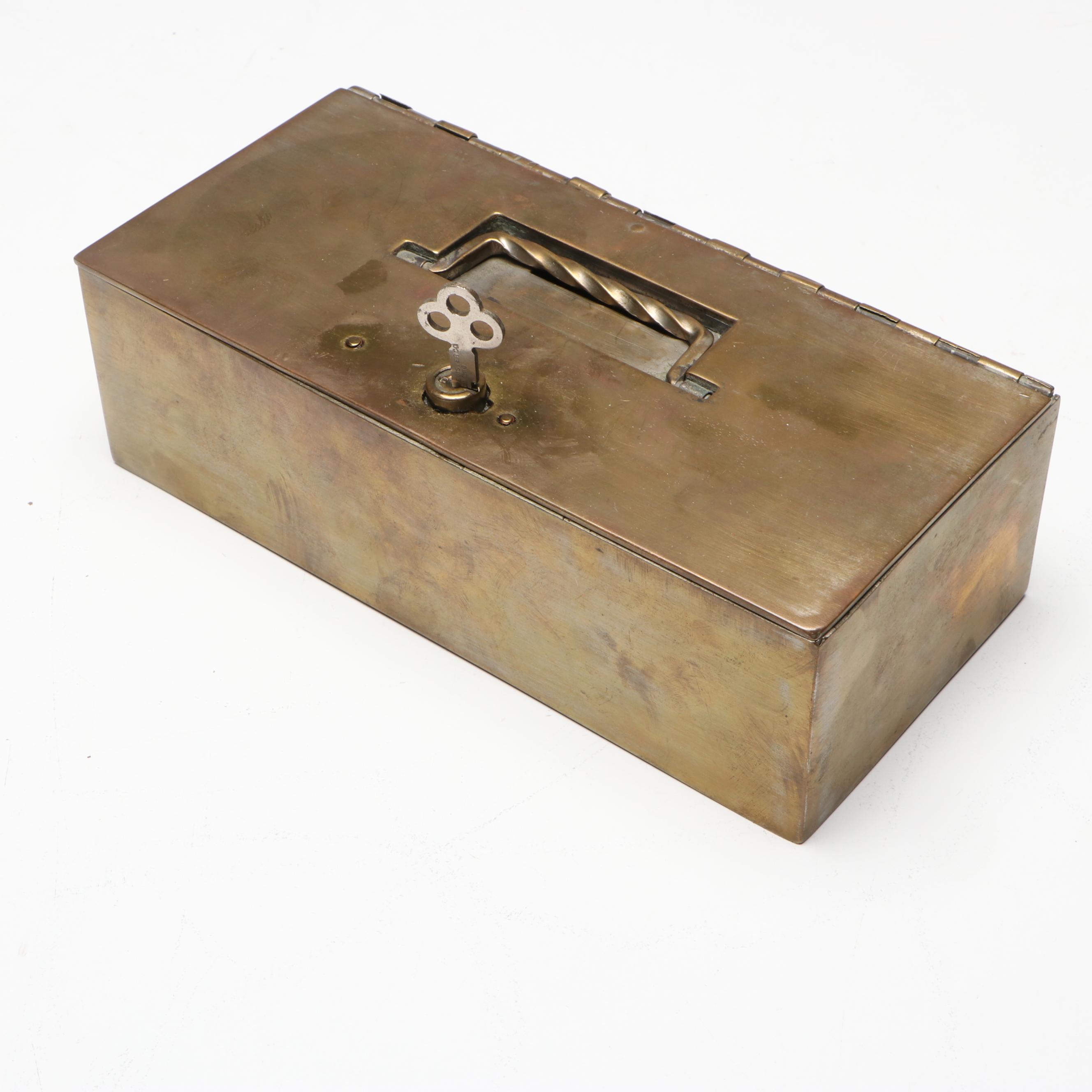 E.J. Kahn Metal Treasure Chest Coin Bank with Other Vintage Banks