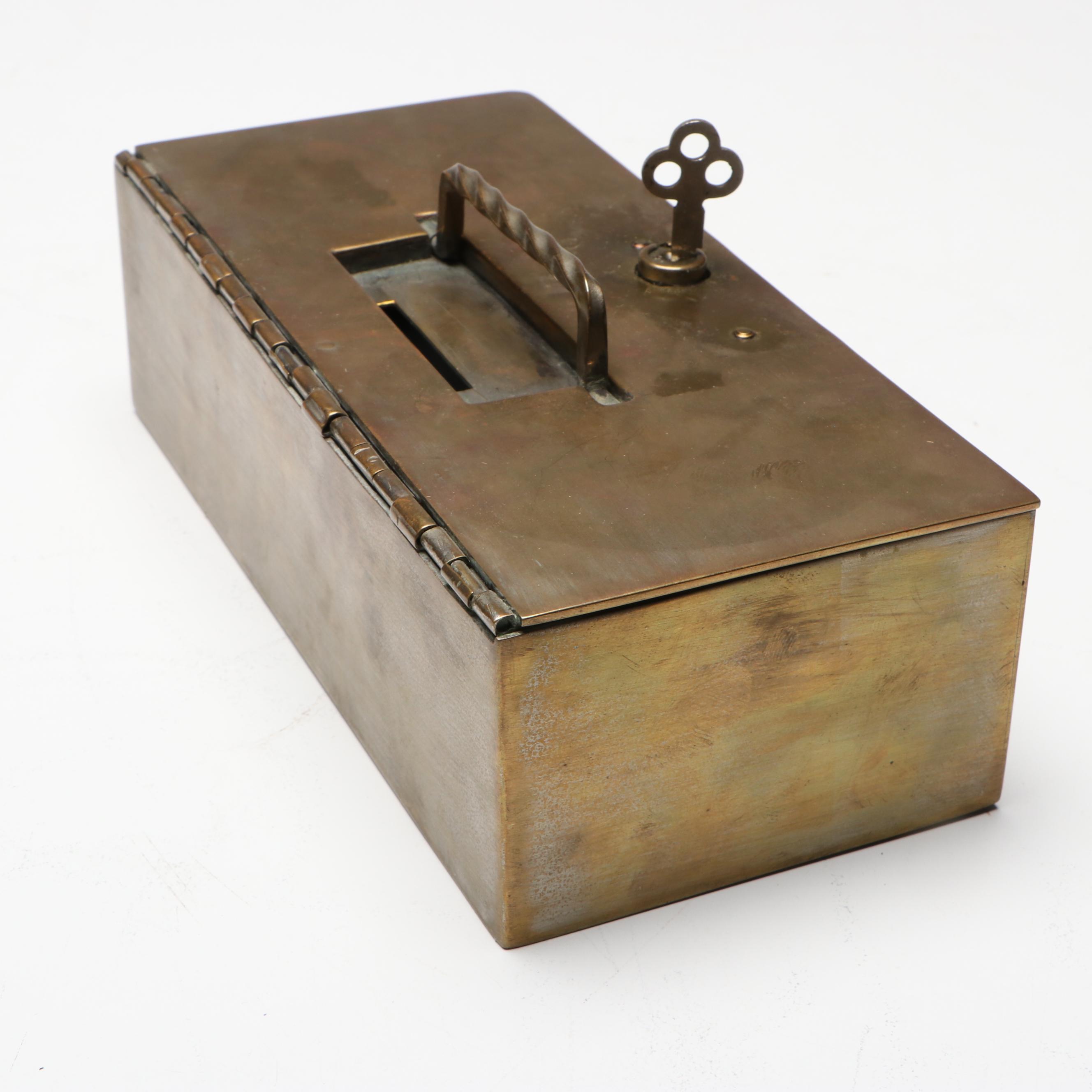 E.J. Kahn Metal Treasure Chest Coin Bank with Other Vintage Banks