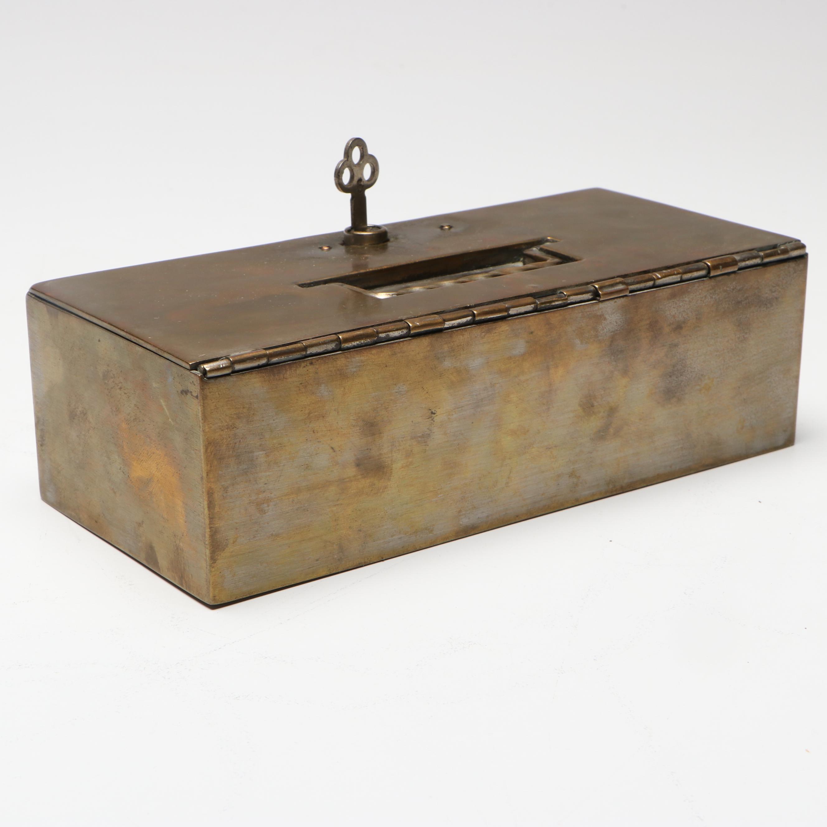 E.J. Kahn Metal Treasure Chest Coin Bank with Other Vintage Banks