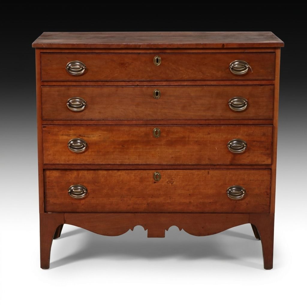 Southern Hepplewhite Style Cherry Wood Chest of Drawers, Early 19th Century