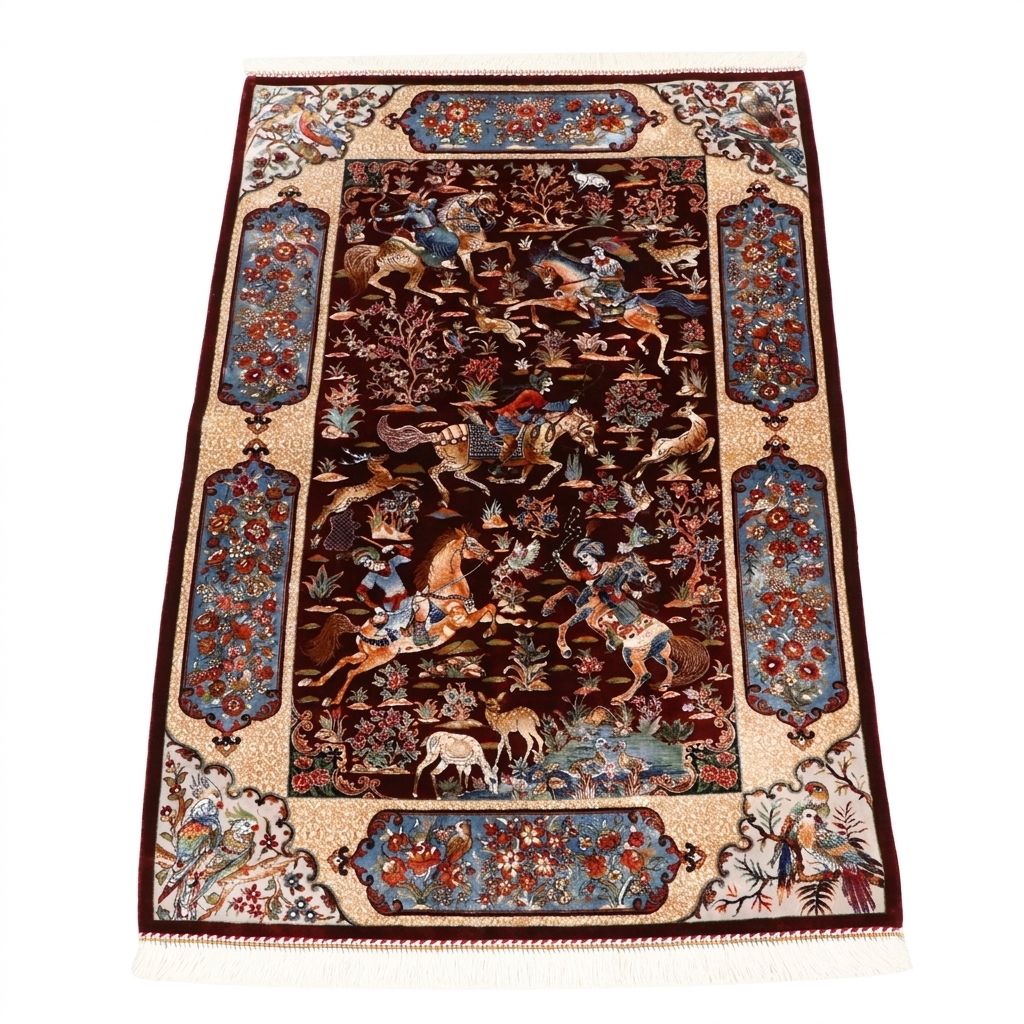 2'6 x 4'1 Machine Made Turkish Tabriz Style Art Silk Accent Rug