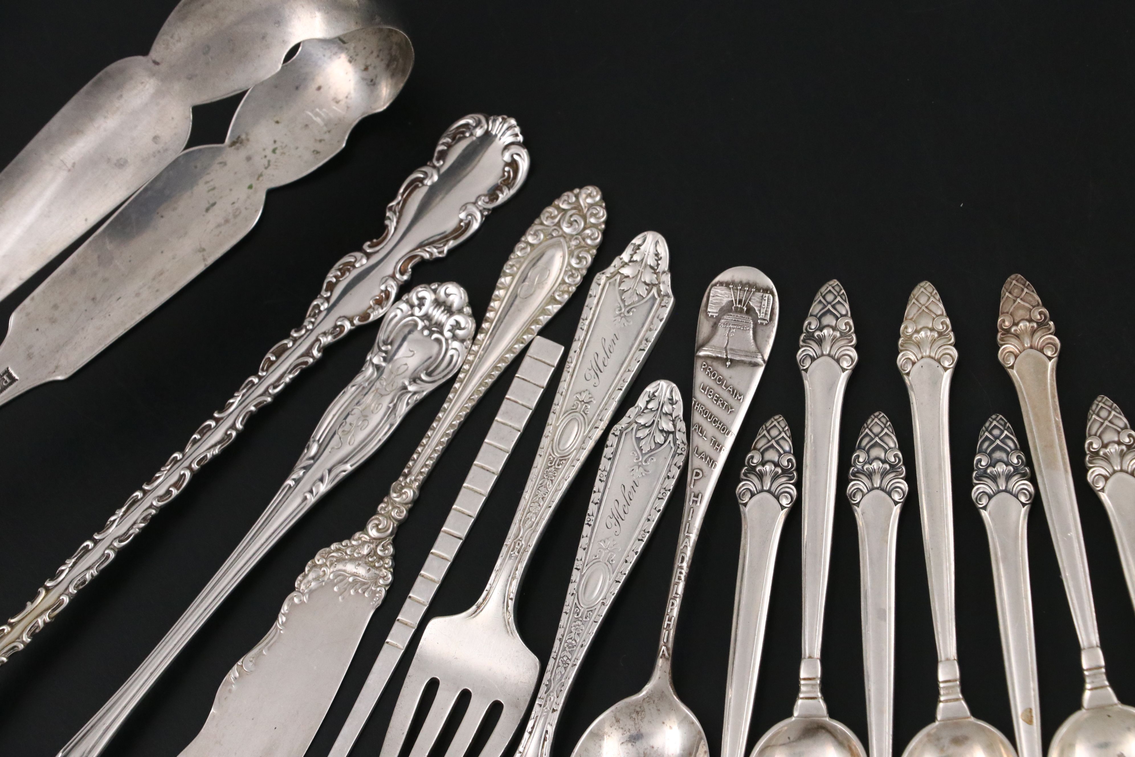 Gorham "Sovereign" Sterling Demitasse Spoons with Other Serving Utensils