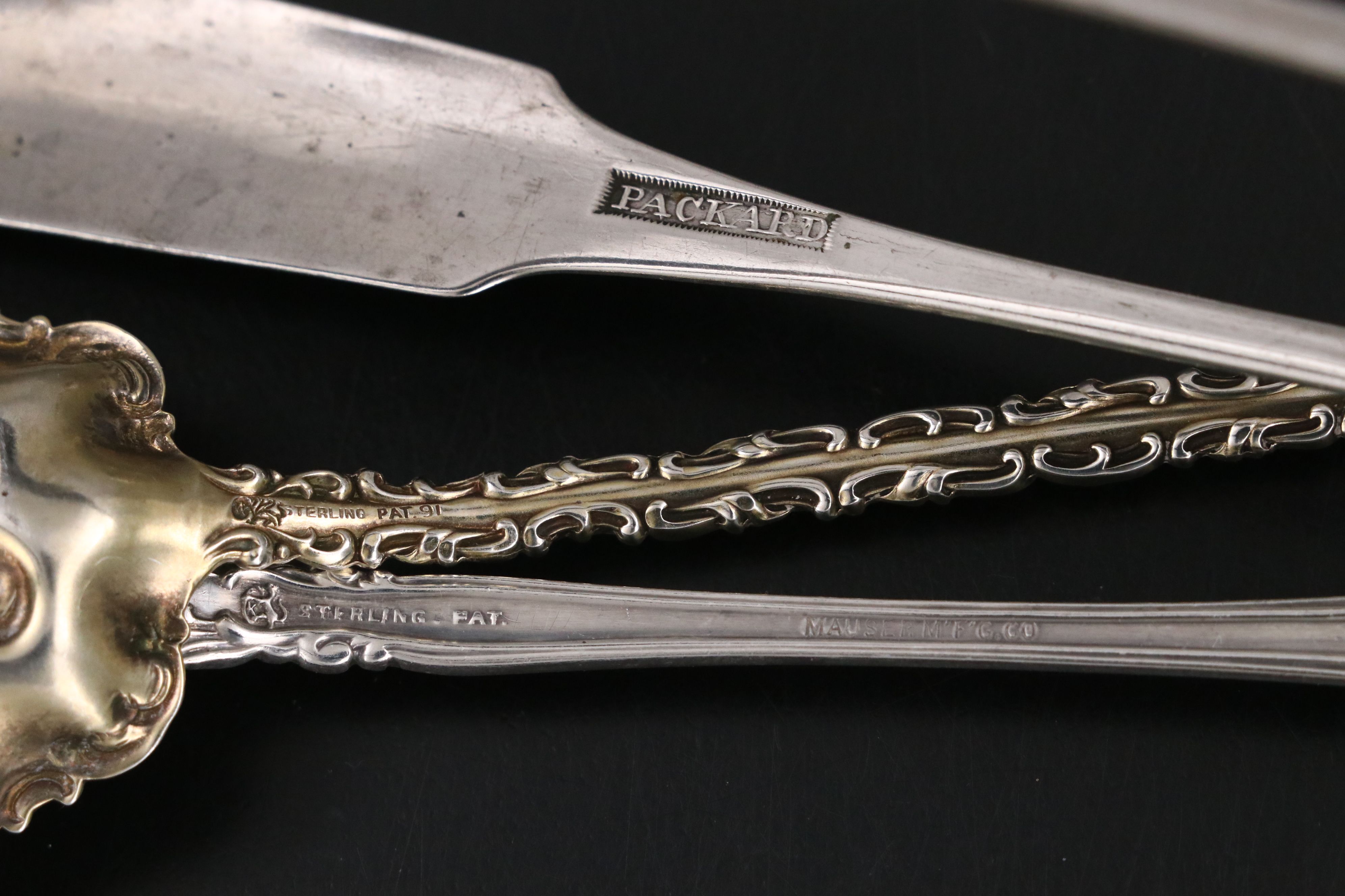 Gorham "Sovereign" Sterling Demitasse Spoons with Other Serving Utensils