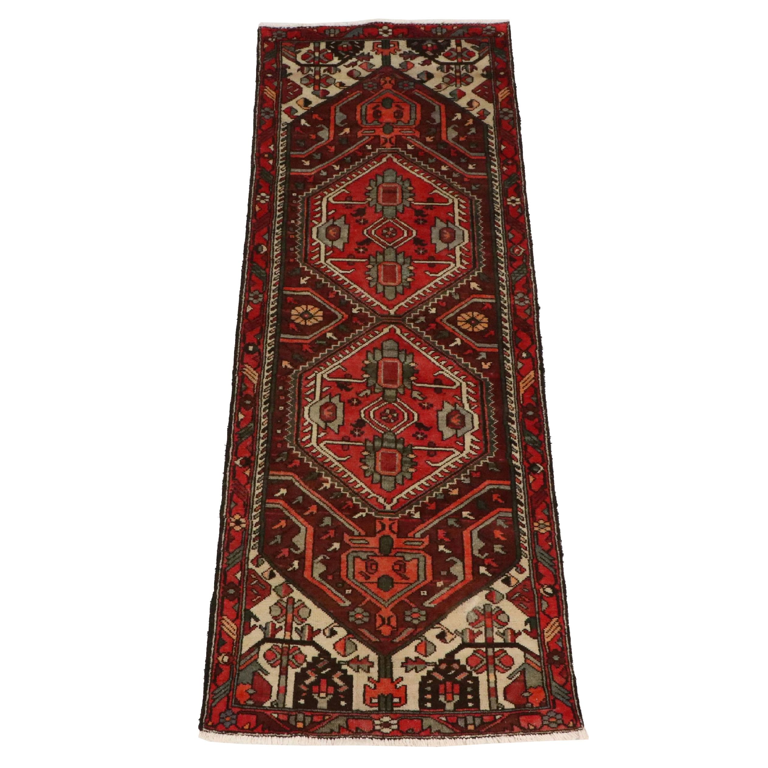 3'6 x 9'9 Hand-Knotted Persian Hamadan Long Rug