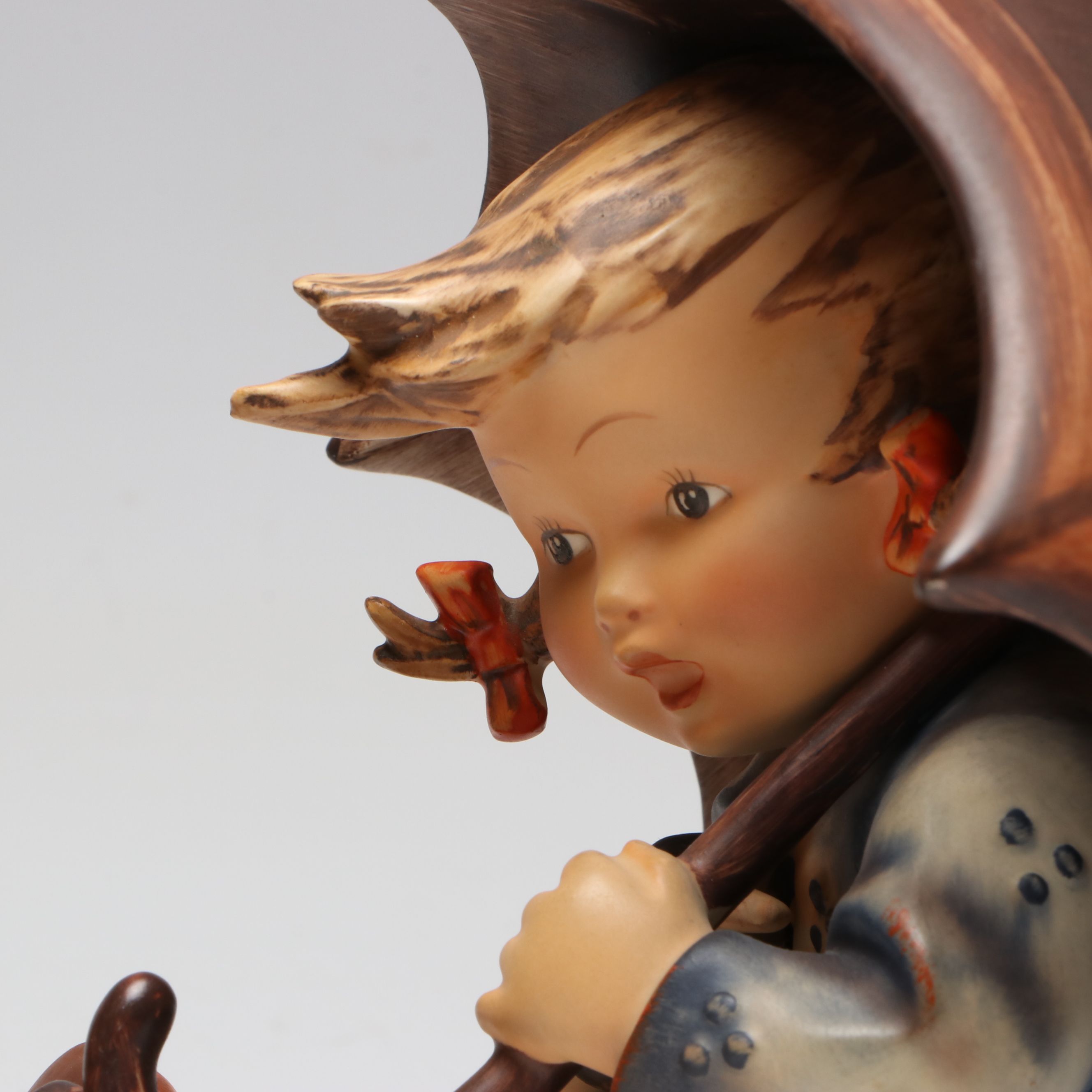 Goebel "Umbrella Boy" and "Umbrella Girl" Porcelain Hummel Bookends