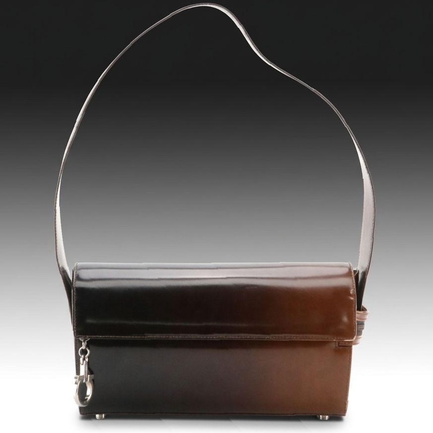 Salvatore Ferragamo Shoulder Bag in Brown Ombré Smooth Calf Leather