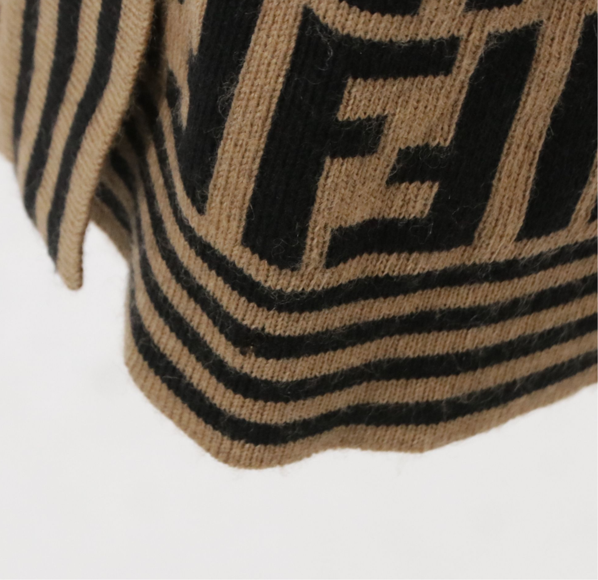Fendi FF Zucca Logo Wool Wrap Skirt with Elastic Waistline
