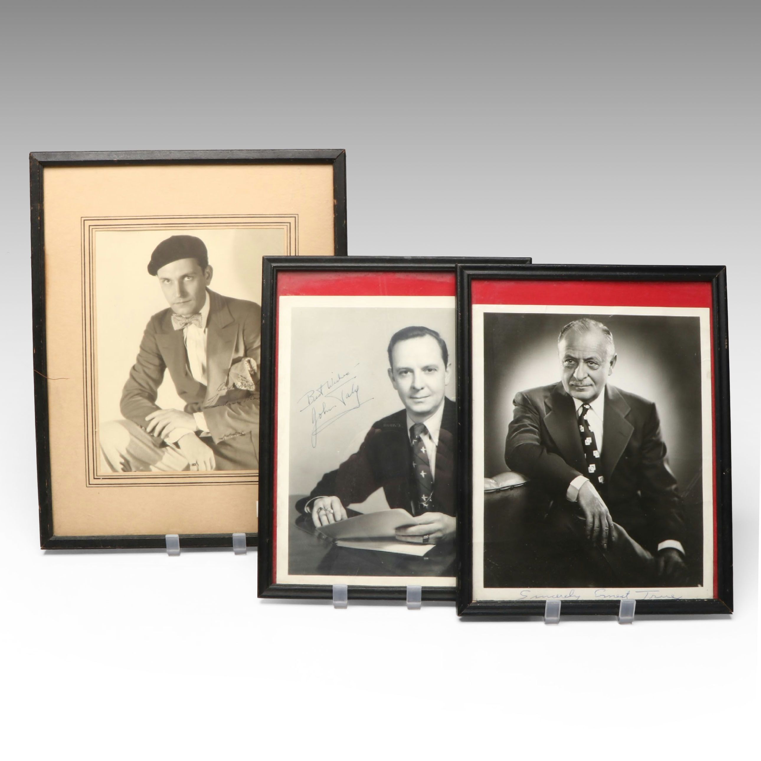 Fredric March, Ernest Truex and John Daly Signed Portraits, Mid to Late 20th C.