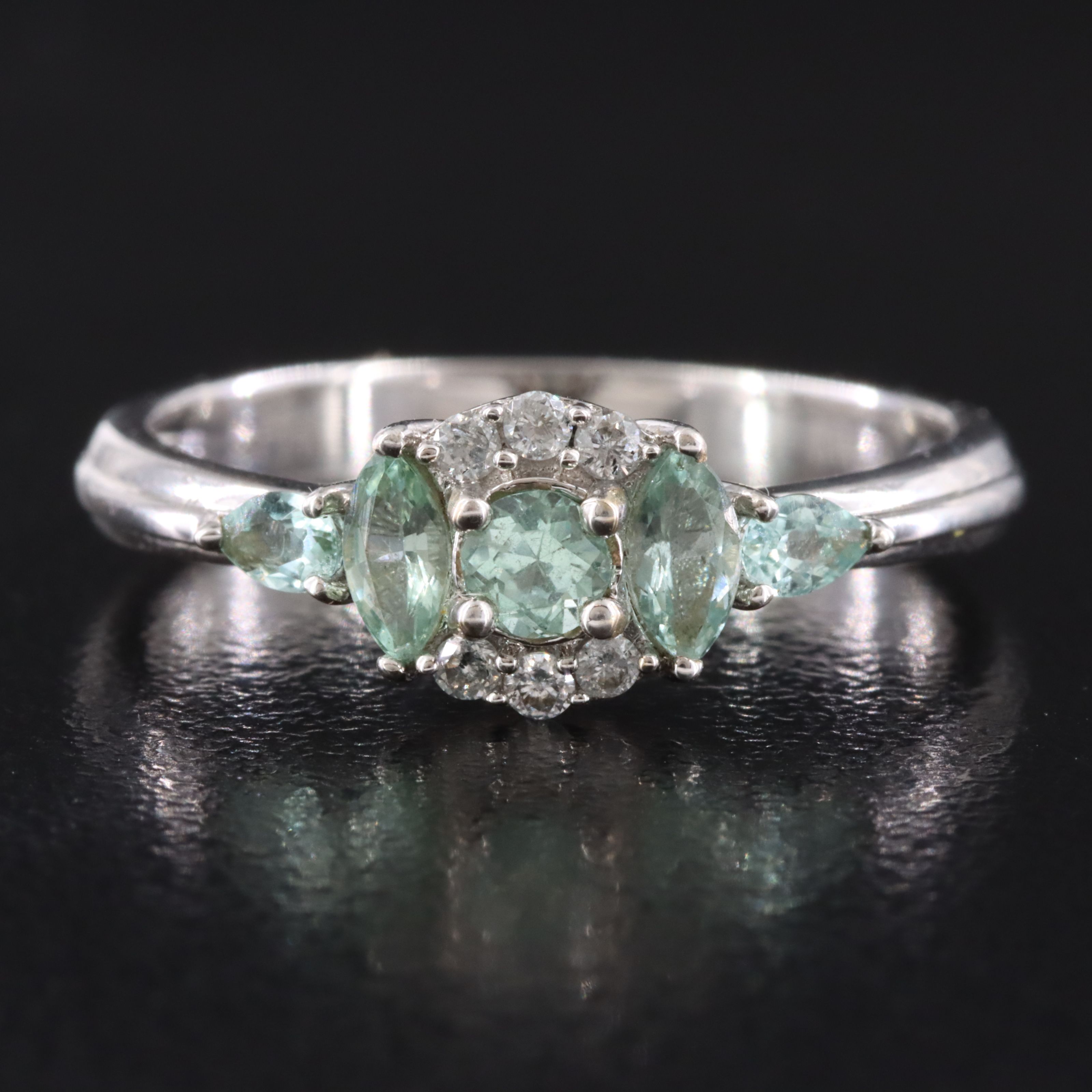 14K Paraiba Tourmaline and Diamond Ring with IGI Jewelry Report