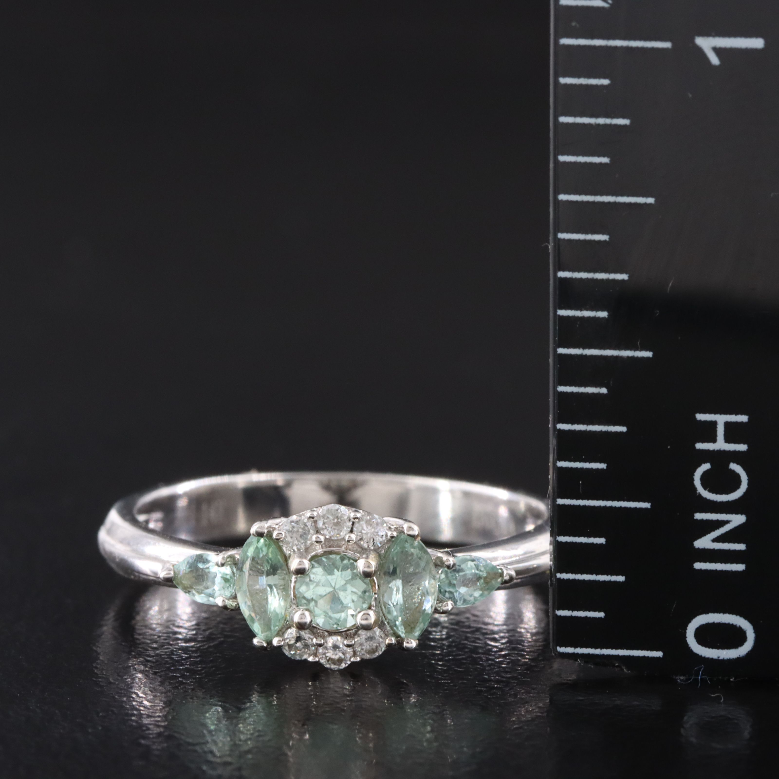 14K Paraiba Tourmaline and Diamond Ring with IGI Jewelry Report