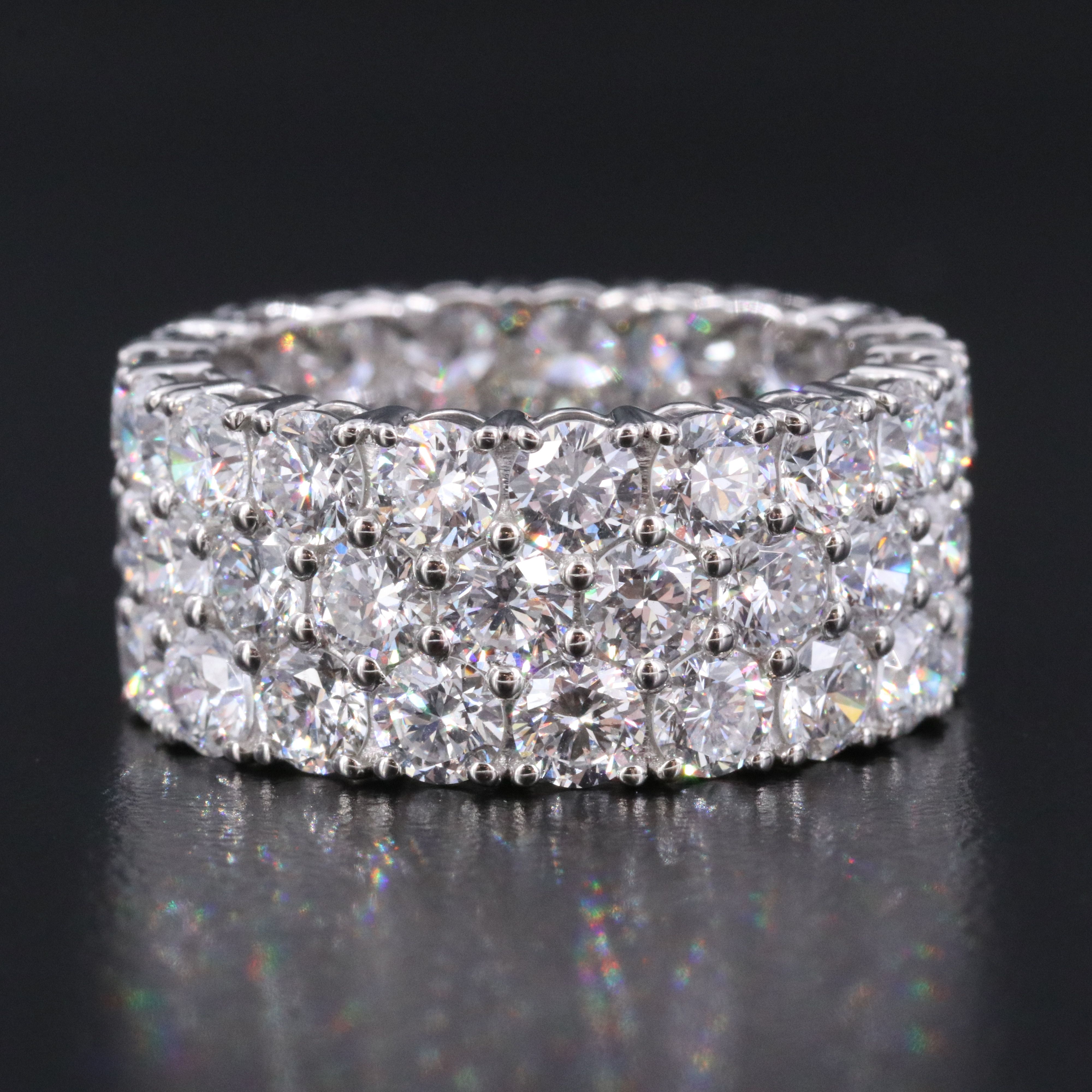 Platinum 10.19 CTW Lab Grown Diamond Eternity Band