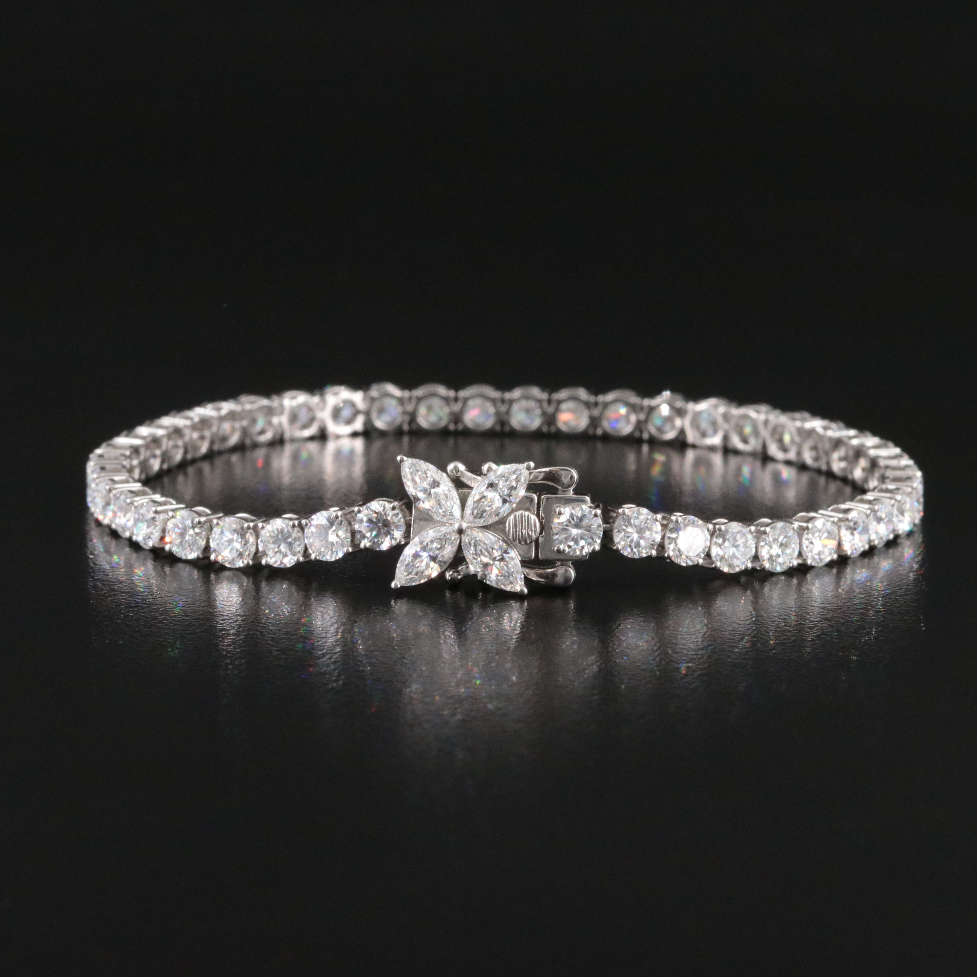 Platinum 13.27 CTW Lab Grown Diamond Line Bracelet