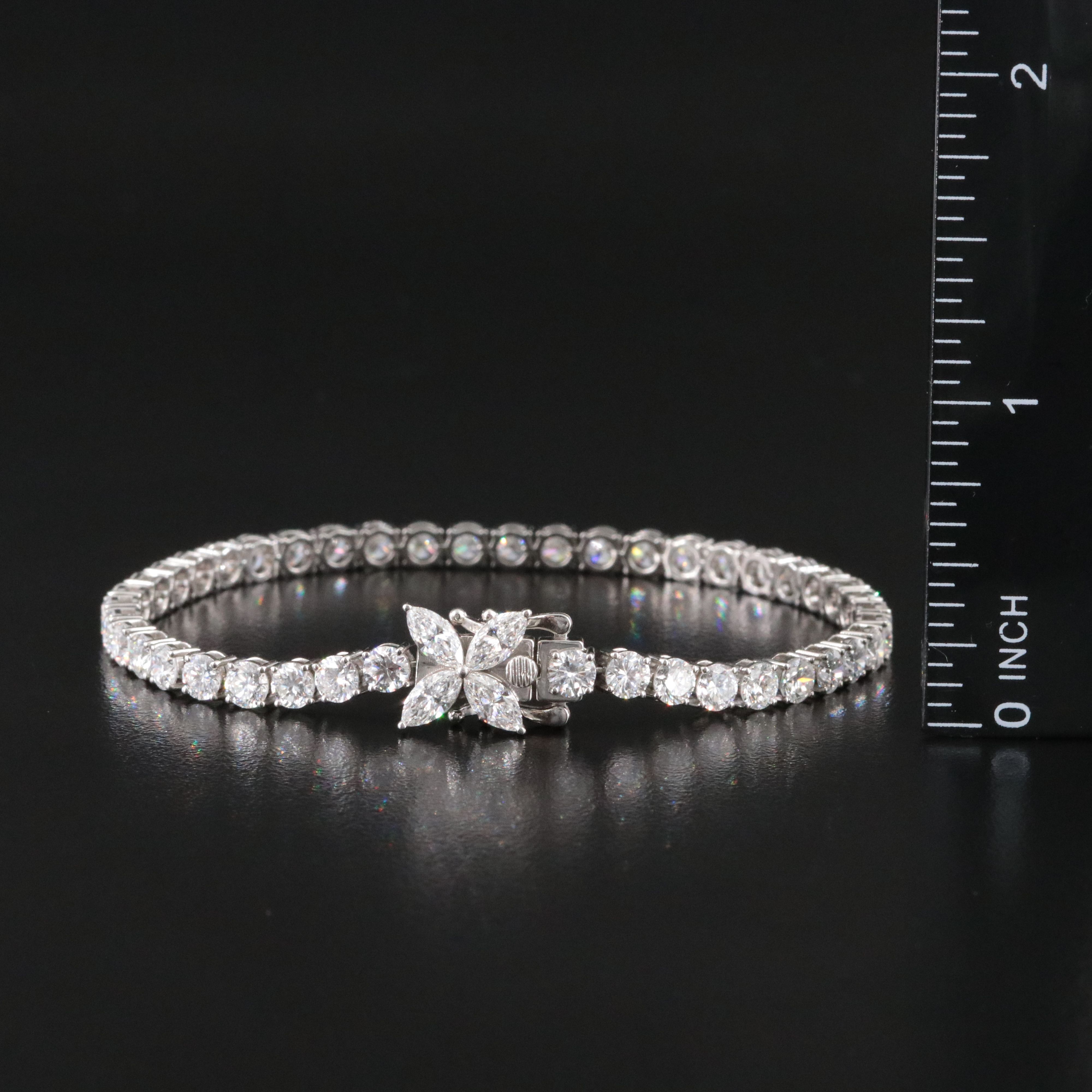 Platinum 13.27 CTW Lab Grown Diamond Line Bracelet