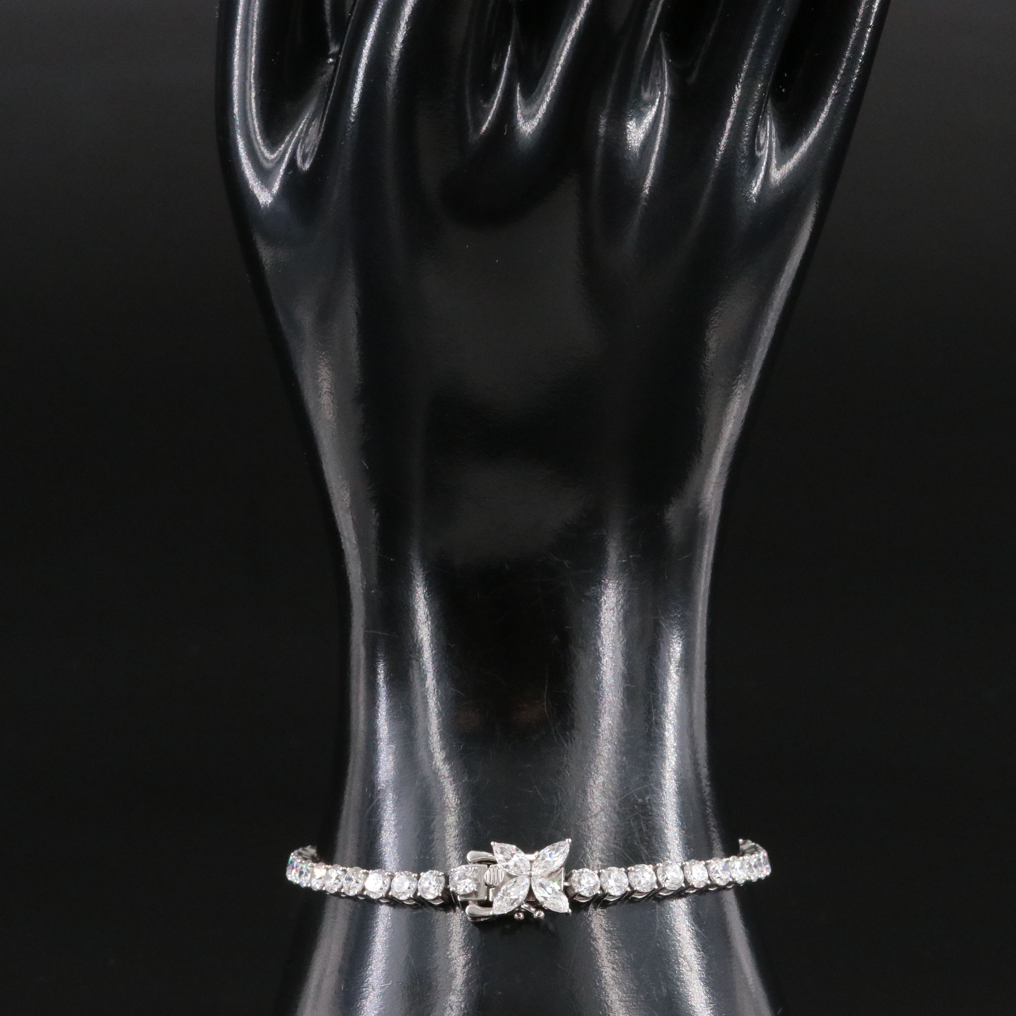 Platinum 13.27 CTW Lab Grown Diamond Line Bracelet