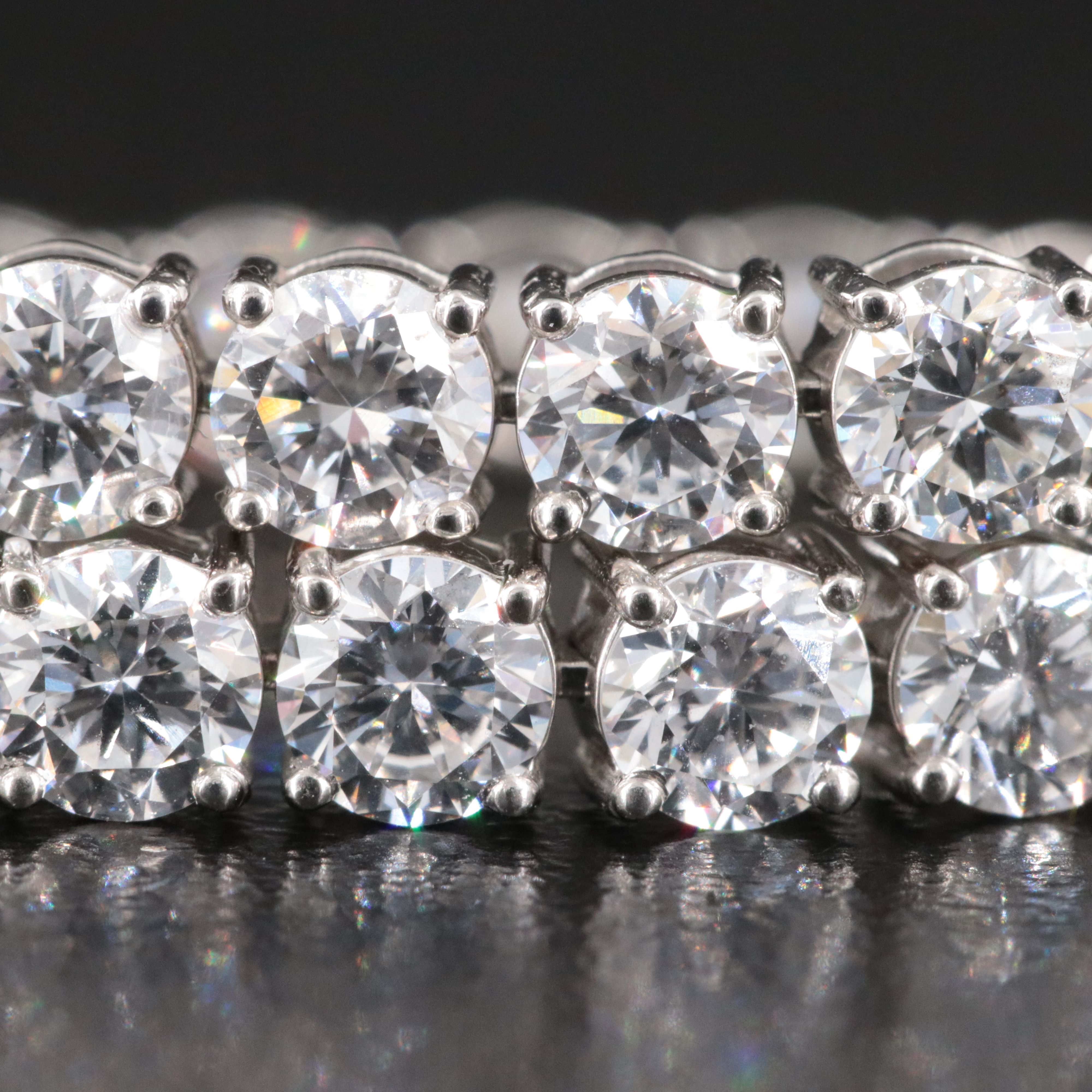 Platinum 13.27 CTW Lab Grown Diamond Line Bracelet