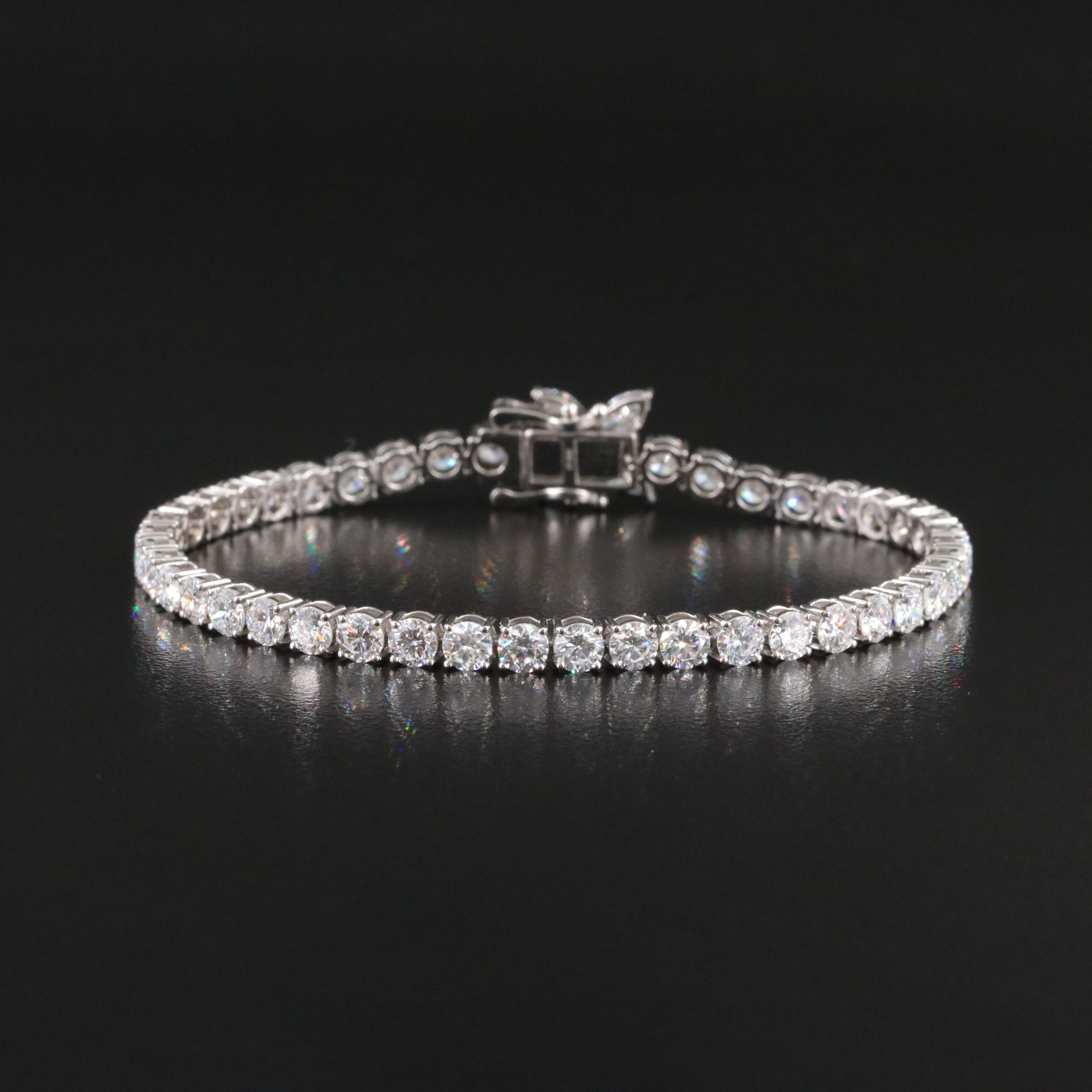 Platinum 13.27 CTW Lab Grown Diamond Line Bracelet