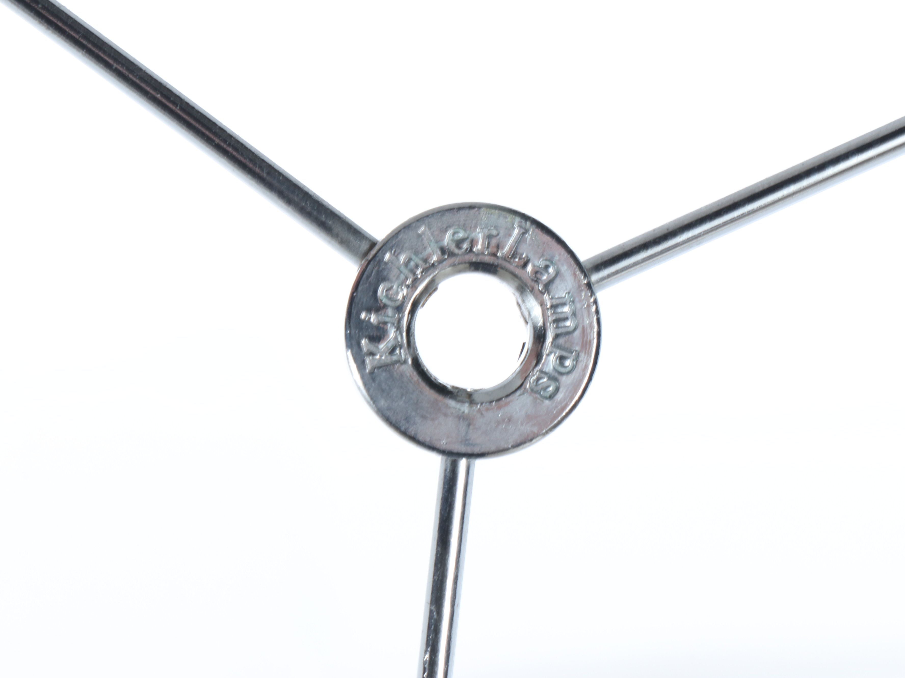 Kichler Chrome and Glass Column Table Lamps with Cotton Drum Shades