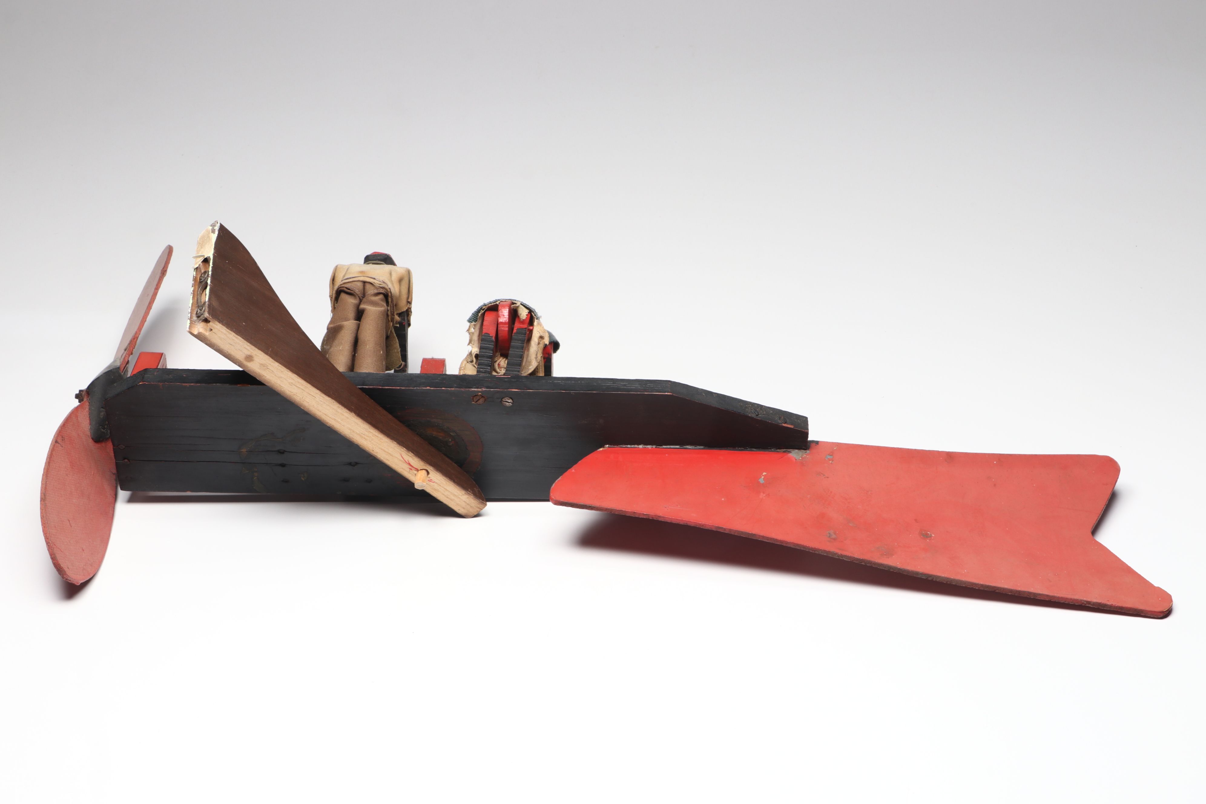 Folk Art Polychrome Whirligig of Figures Working Whetstone, Early 20th Century