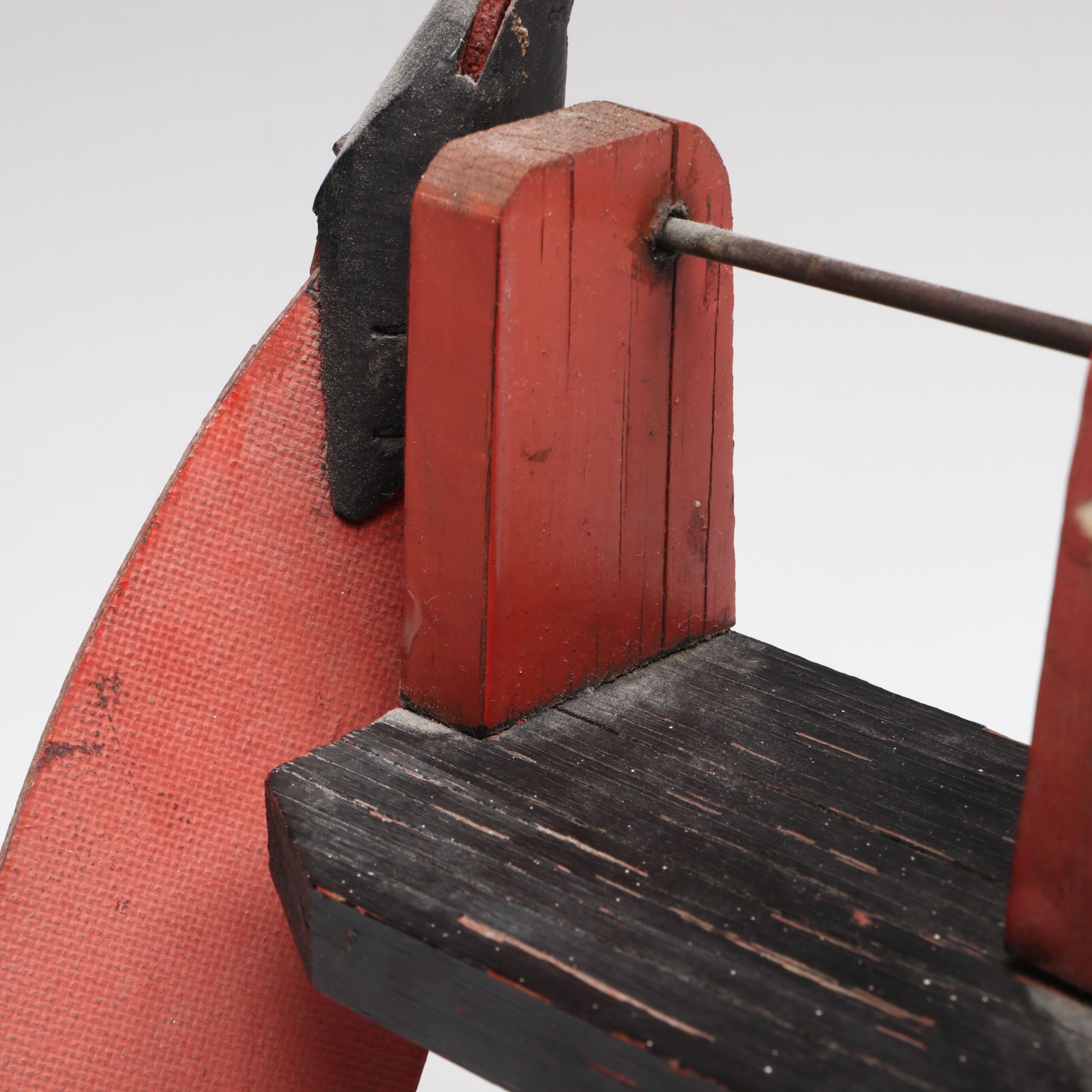 Folk Art Polychrome Whirligig of Figures Working Whetstone, Early 20th Century