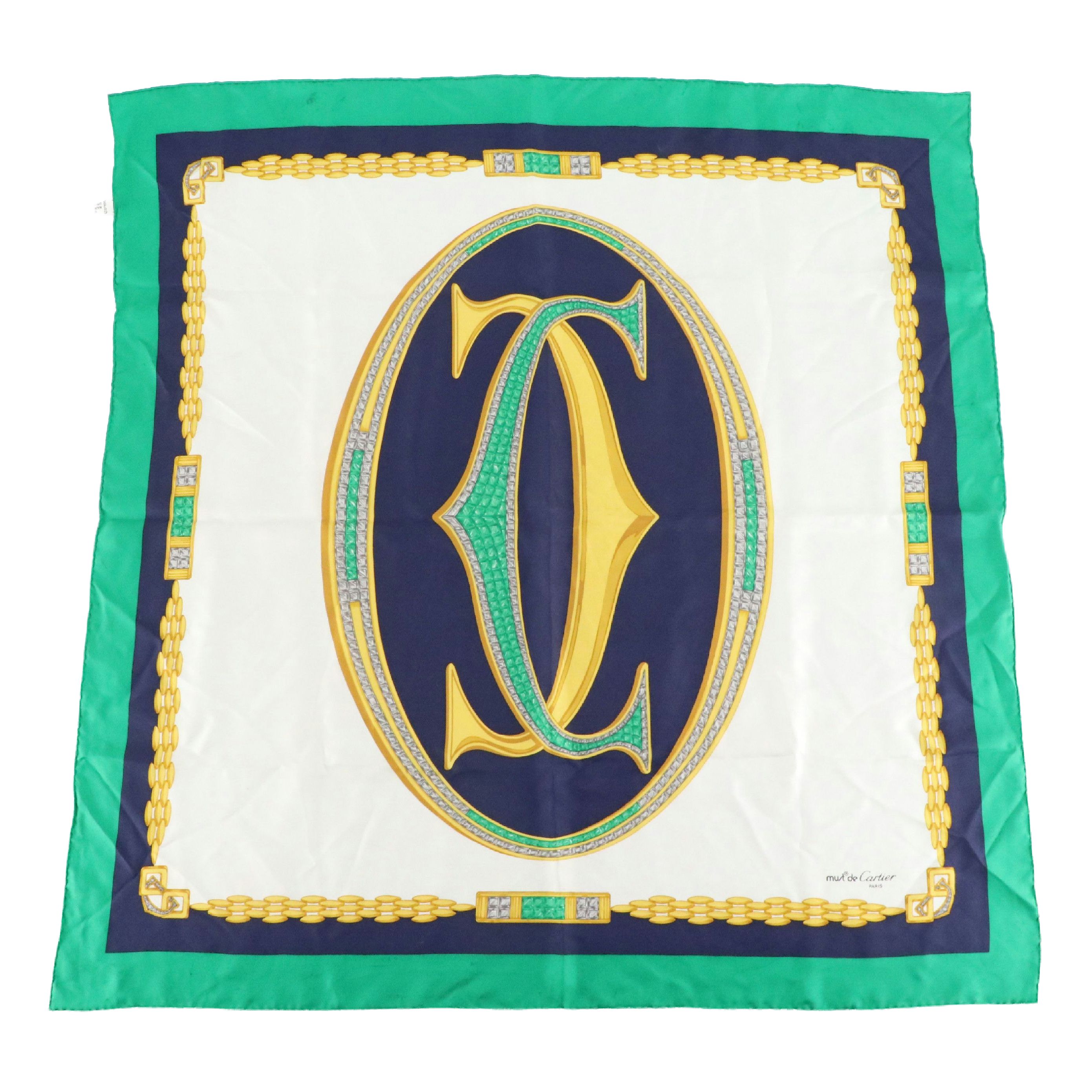 Cartier Must de Cartier Bijouterie Logo Scarf 90 in Silk Twill