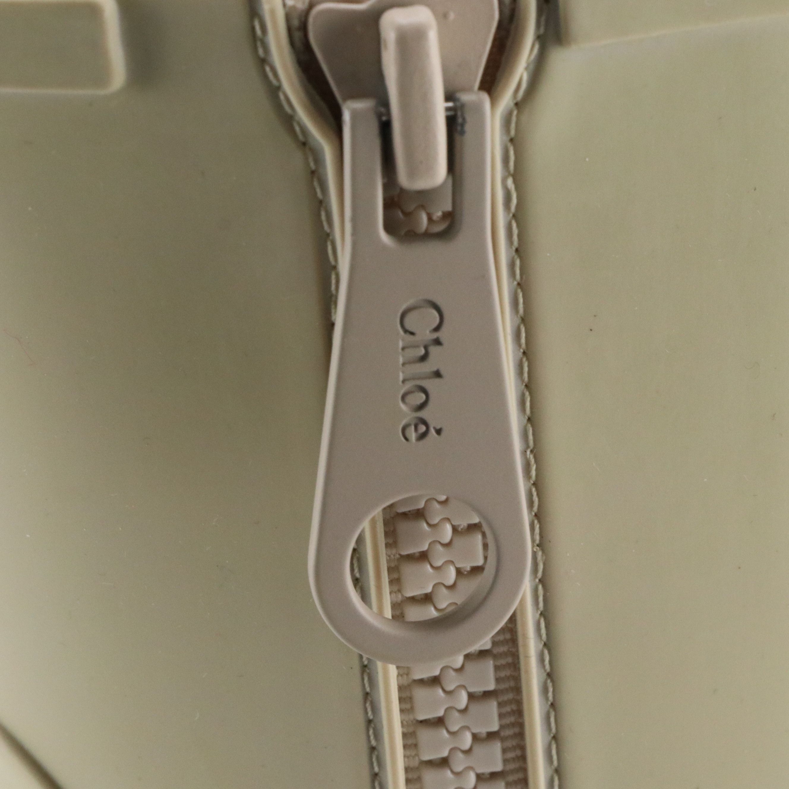 Chloé "Betty" Heeled Rain Boots in Nomad Beige Rubber