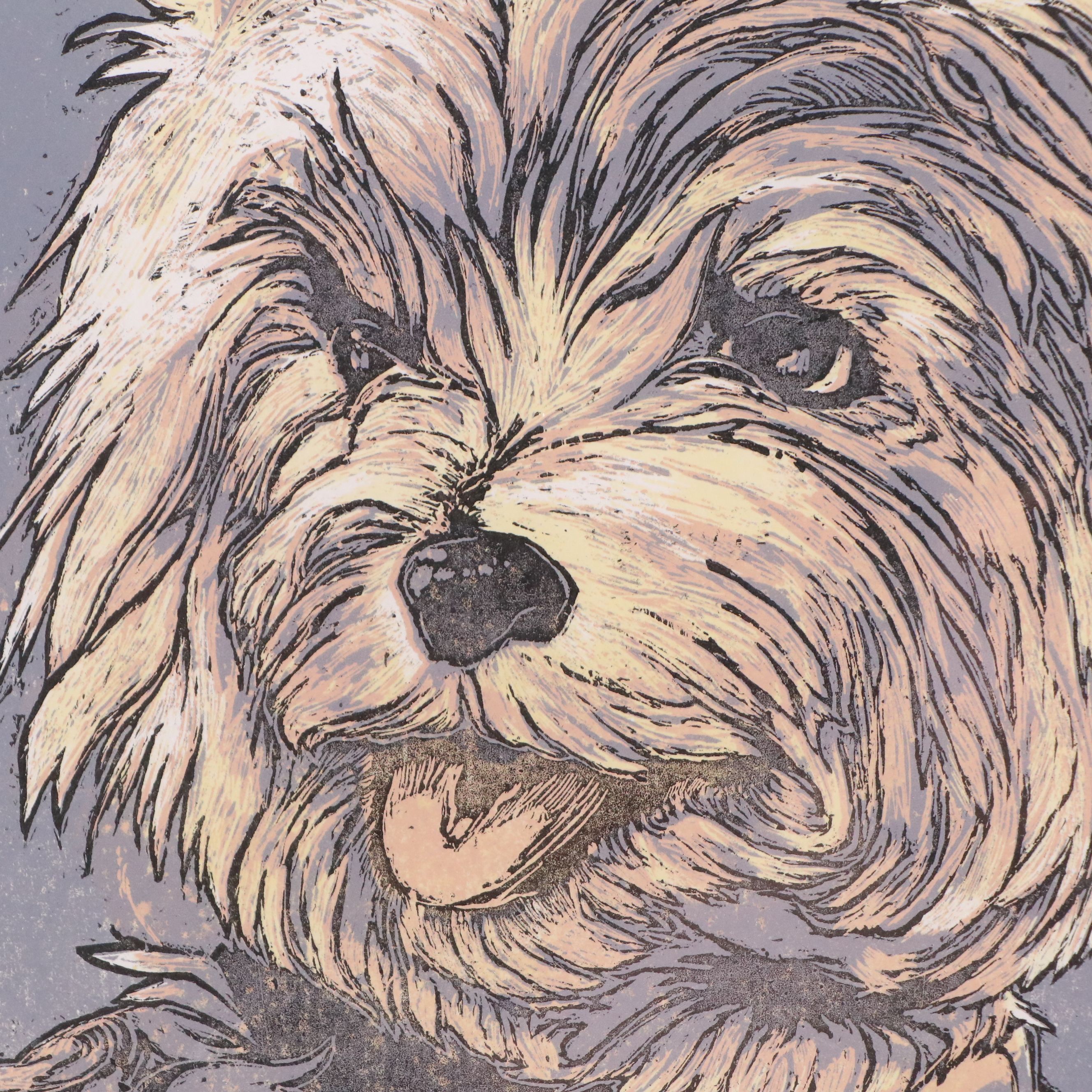 C. F. Dunn Reduction Woodcut "Ellie," 2014