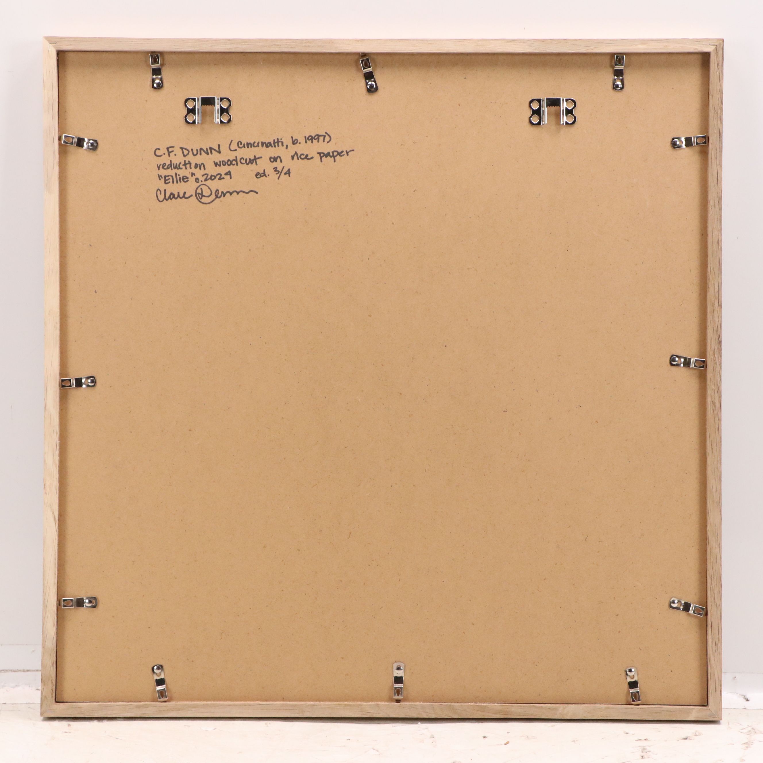 C. F. Dunn Reduction Woodcut "Ellie," 2014