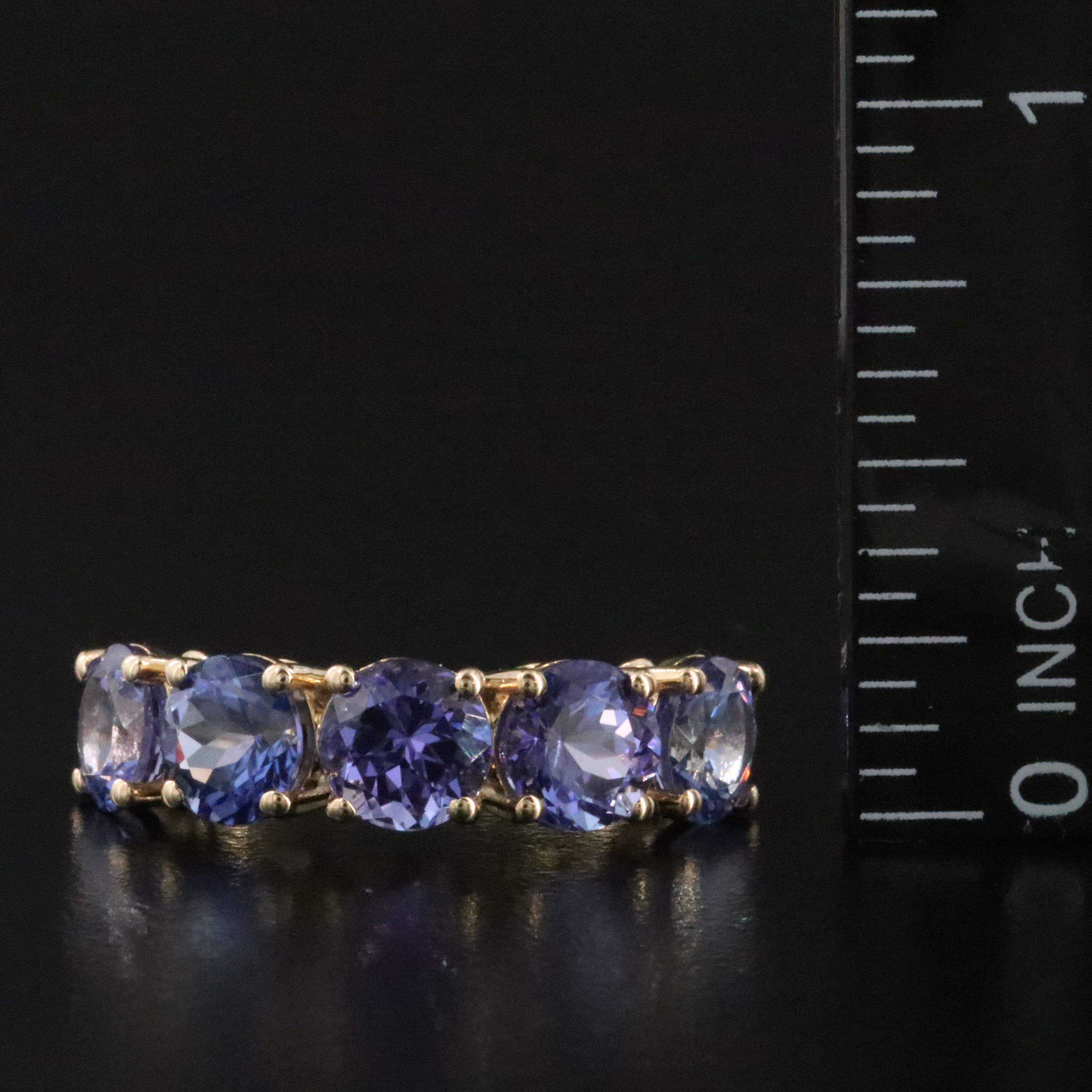 14K 5.01 CTW Tanzanite Five Stone Ring