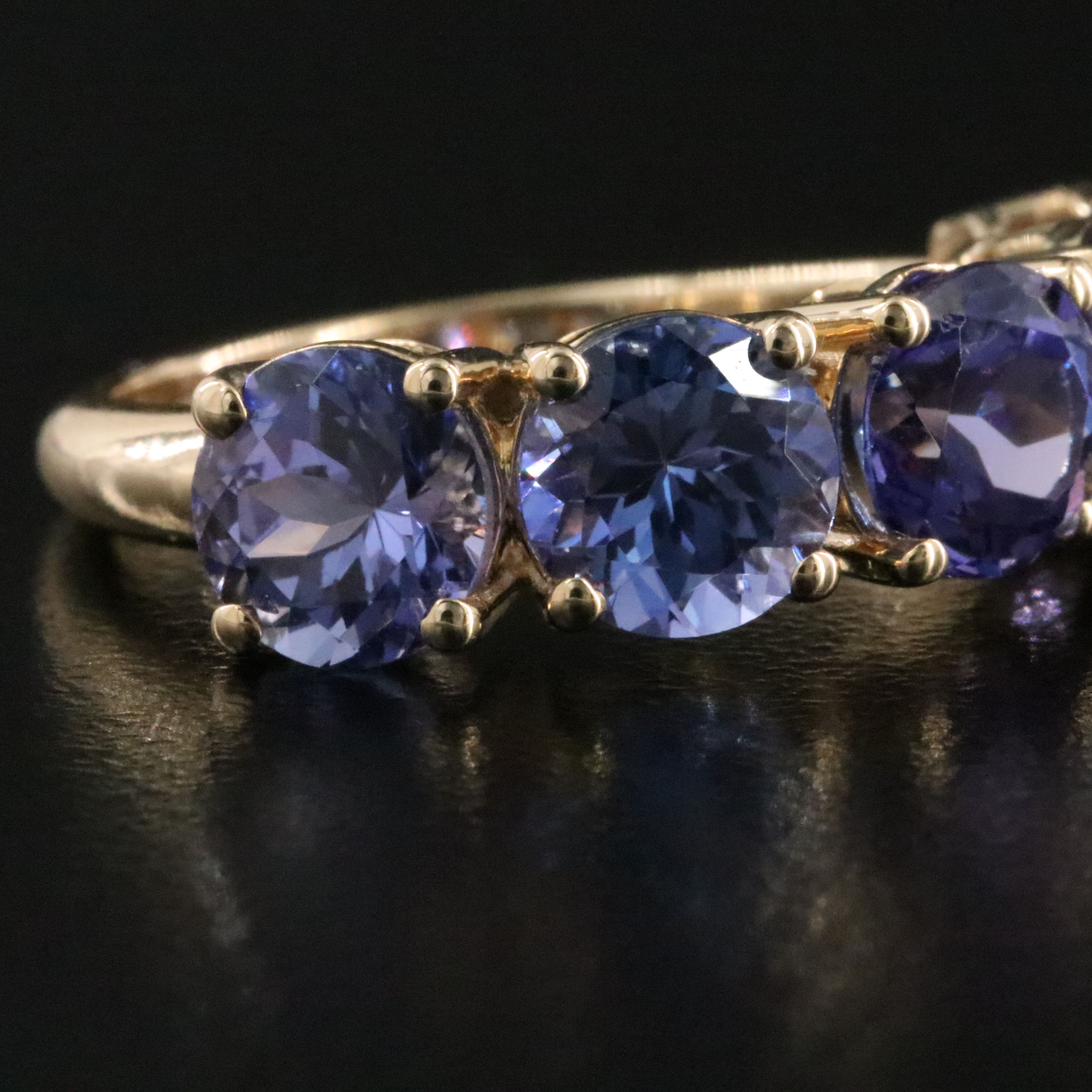 14K 5.01 CTW Tanzanite Five Stone Ring