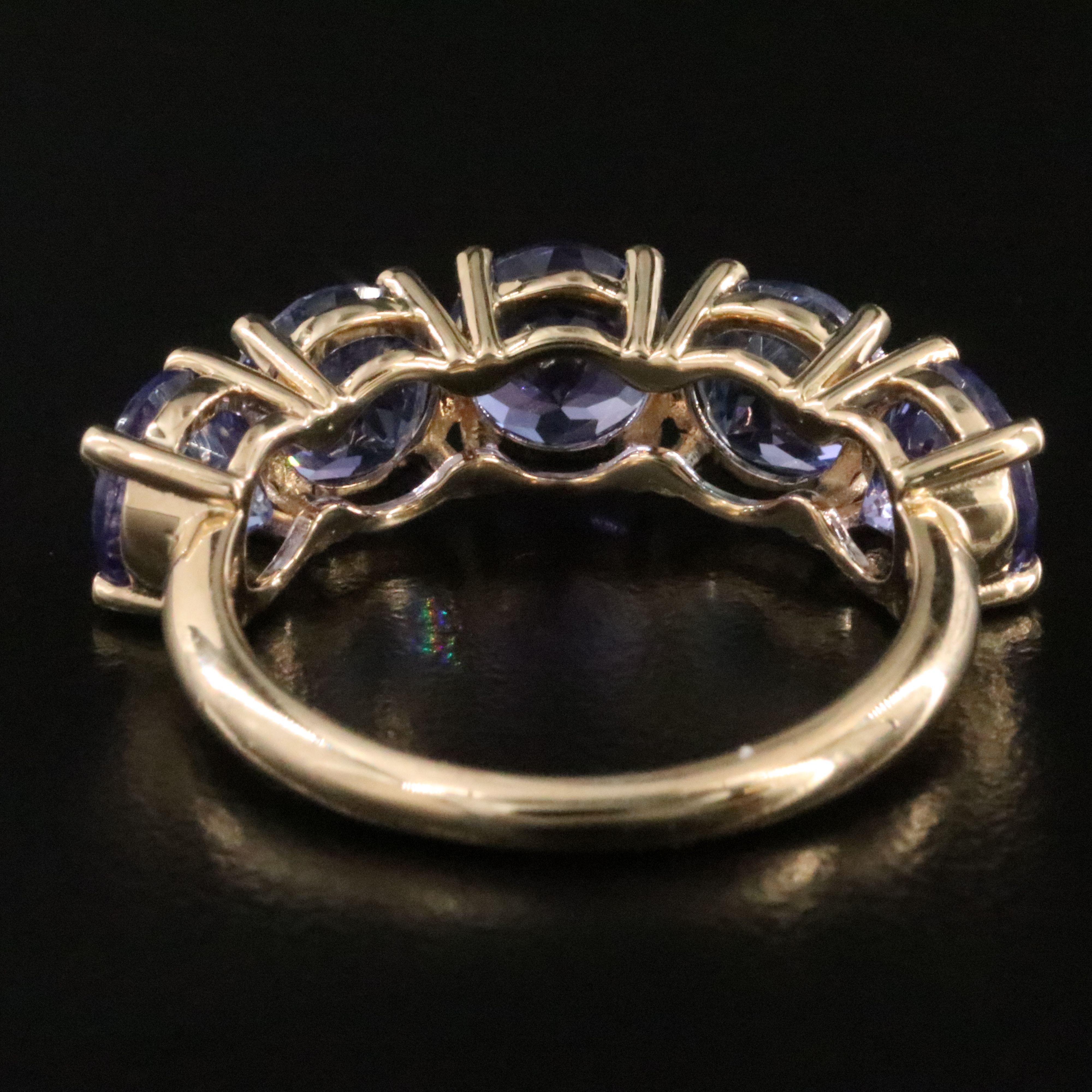 14K 5.01 CTW Tanzanite Five Stone Ring