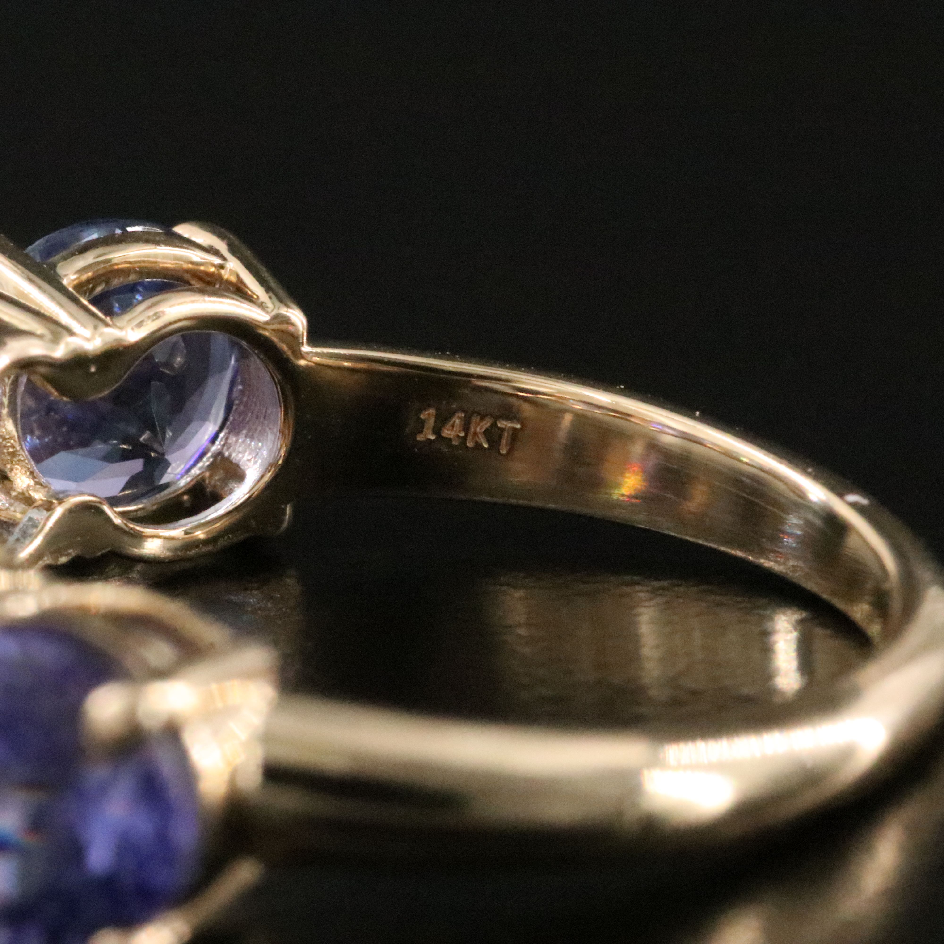 14K 5.01 CTW Tanzanite Five Stone Ring