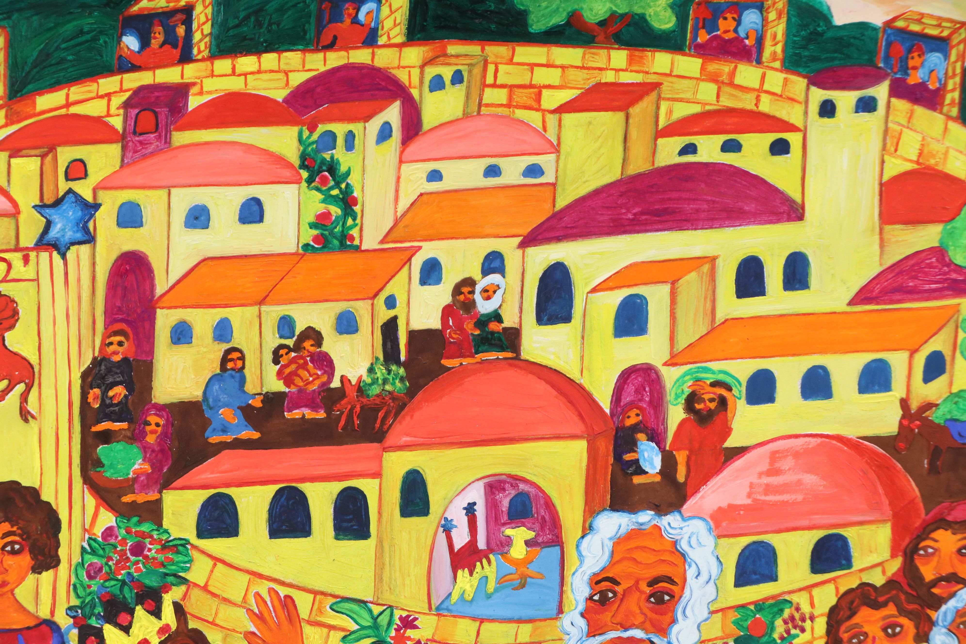 Malcah Zeldis Oil Painting "David Dances Before the Ark of the Lord," 1980