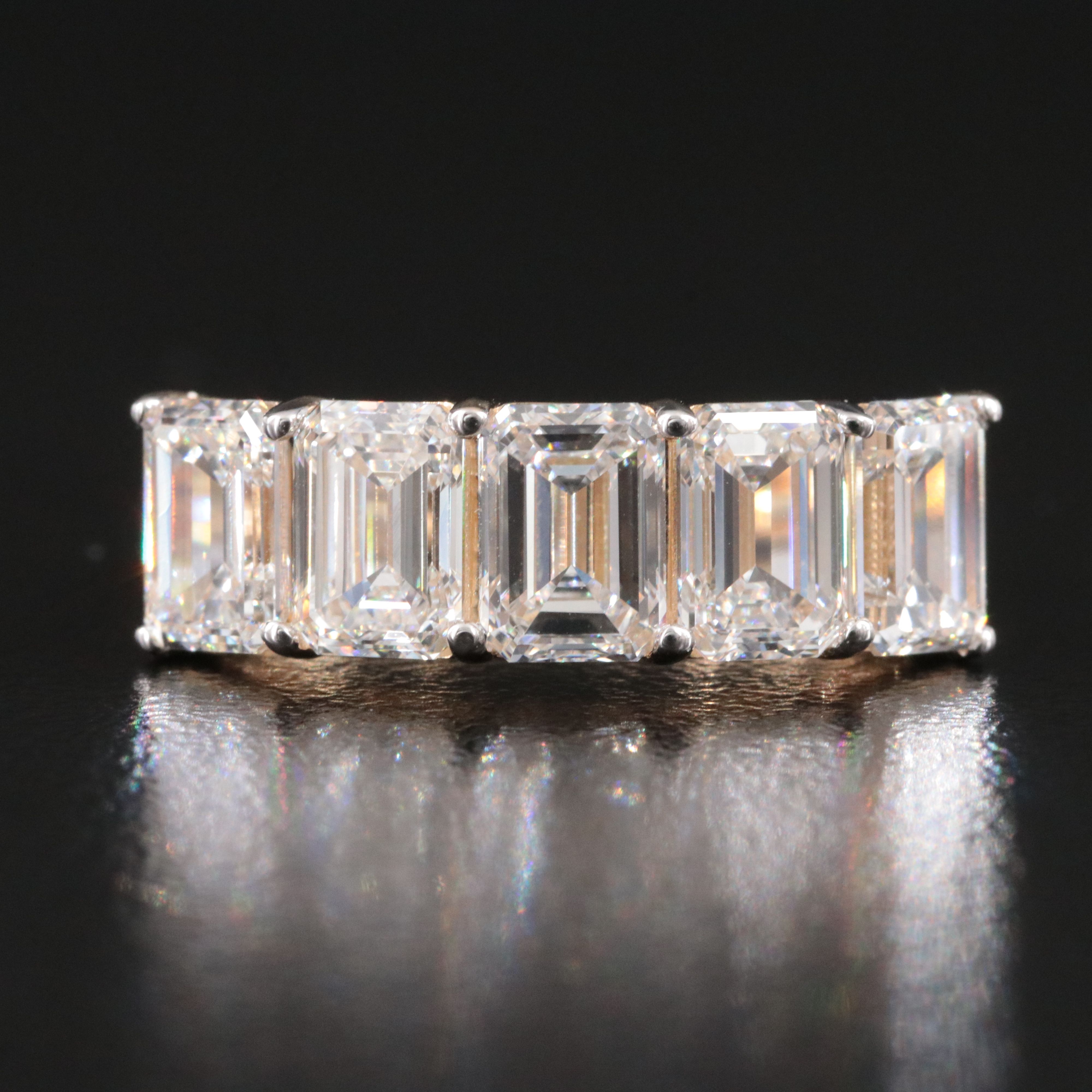 14K 4.06 CTW Lab Grown Diamond Five Stone Ring