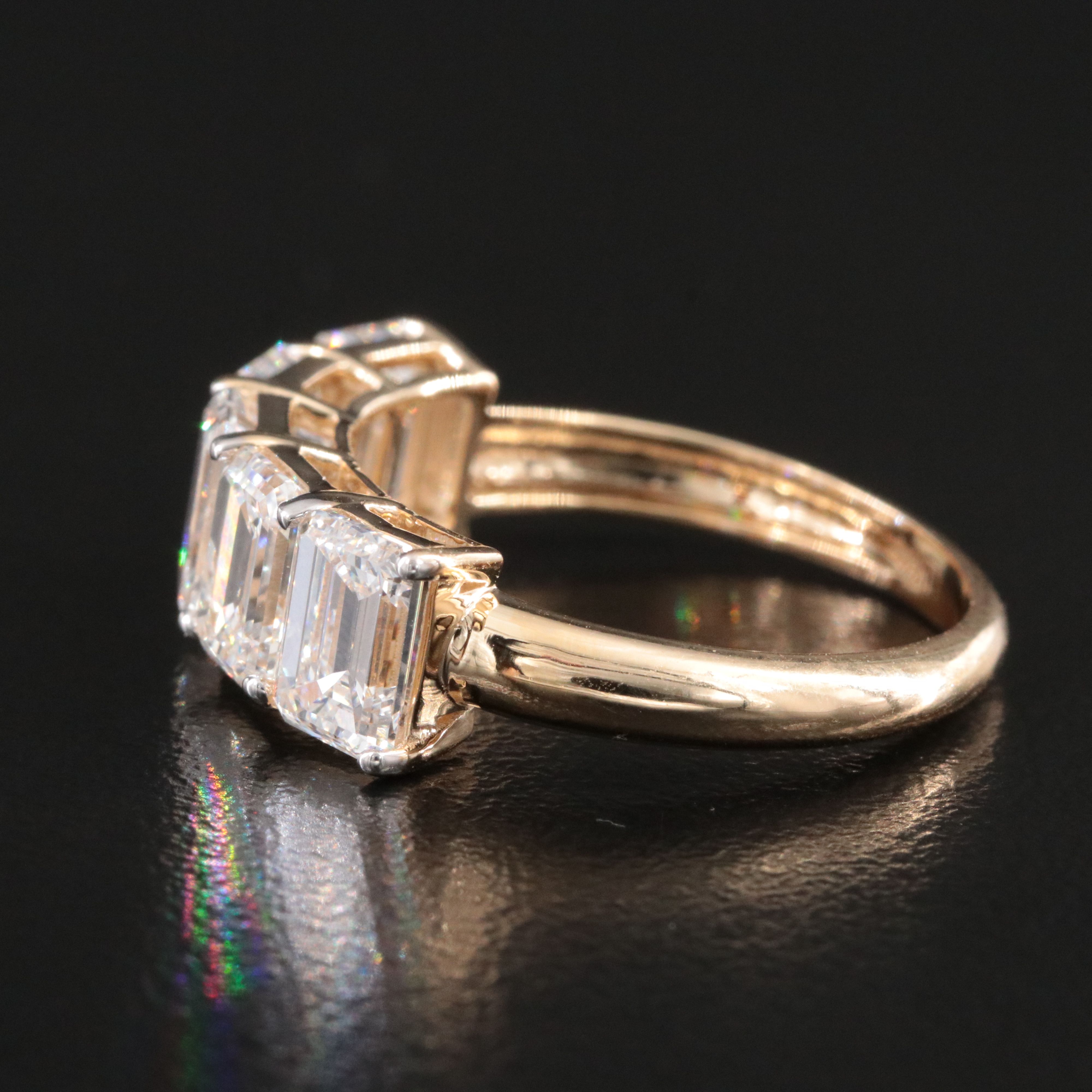 14K 4.06 CTW Lab Grown Diamond Five Stone Ring