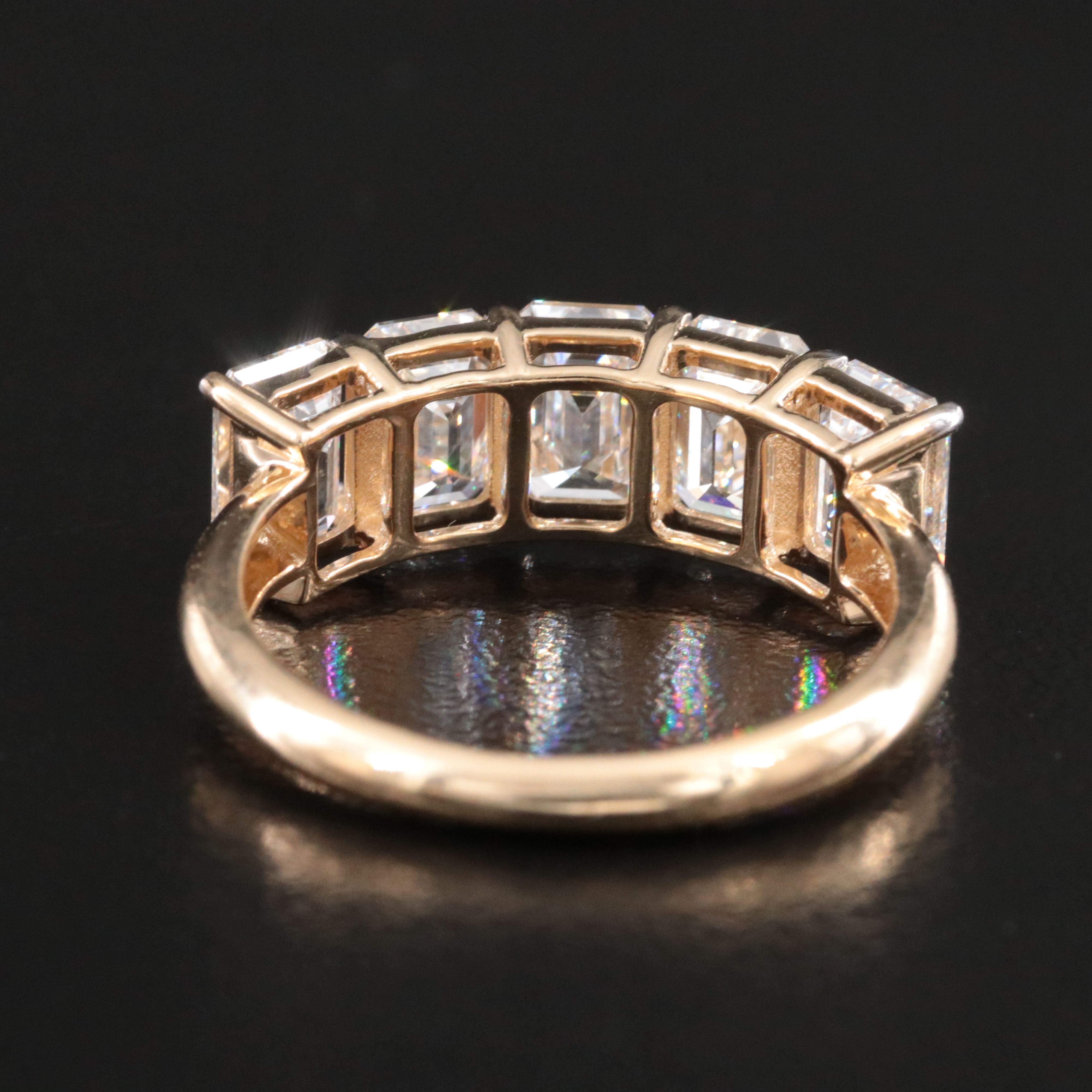 14K 4.06 CTW Lab Grown Diamond Five Stone Ring