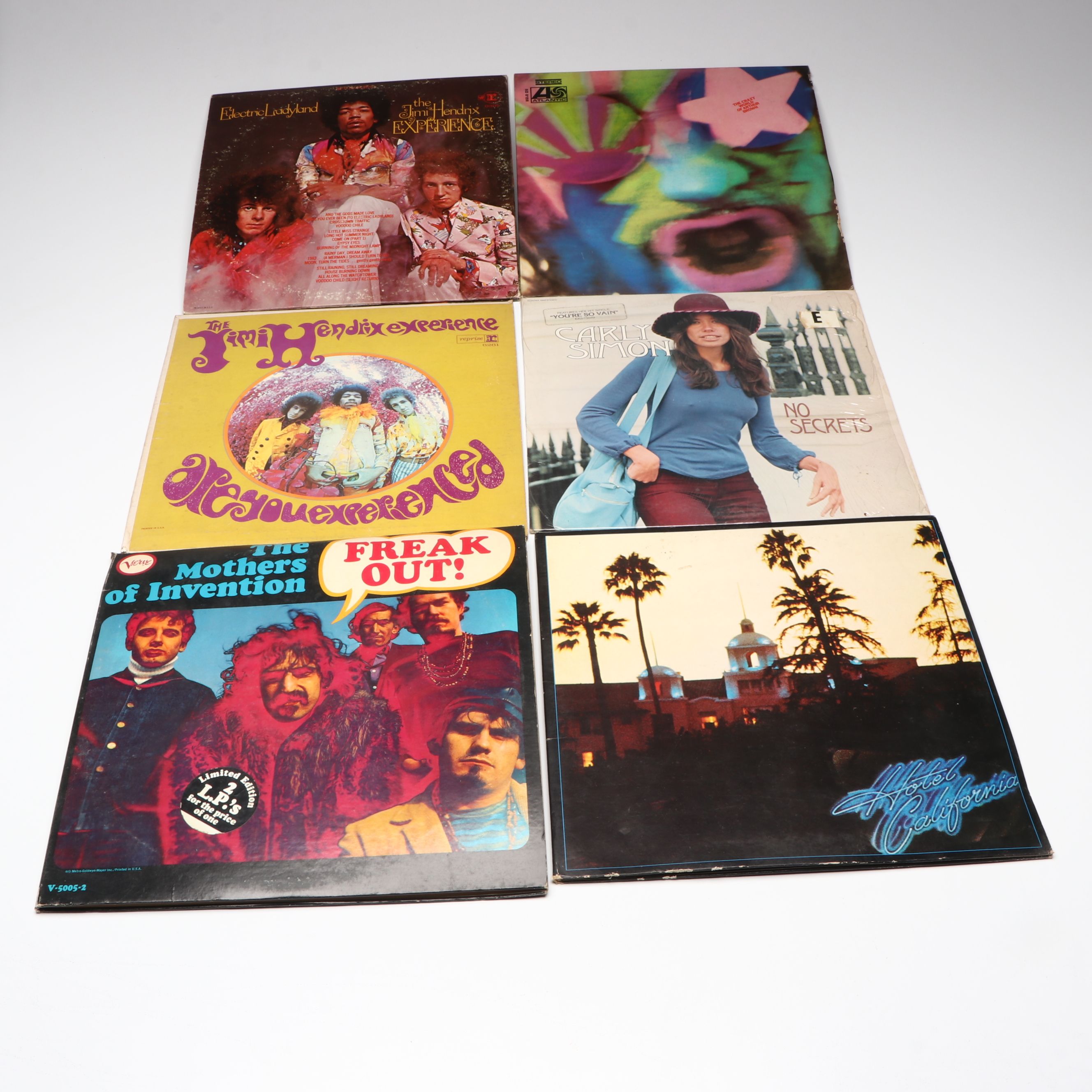 Jimi Hendrix and Other Classic Rock Vinyl Records, 1960s-1970s