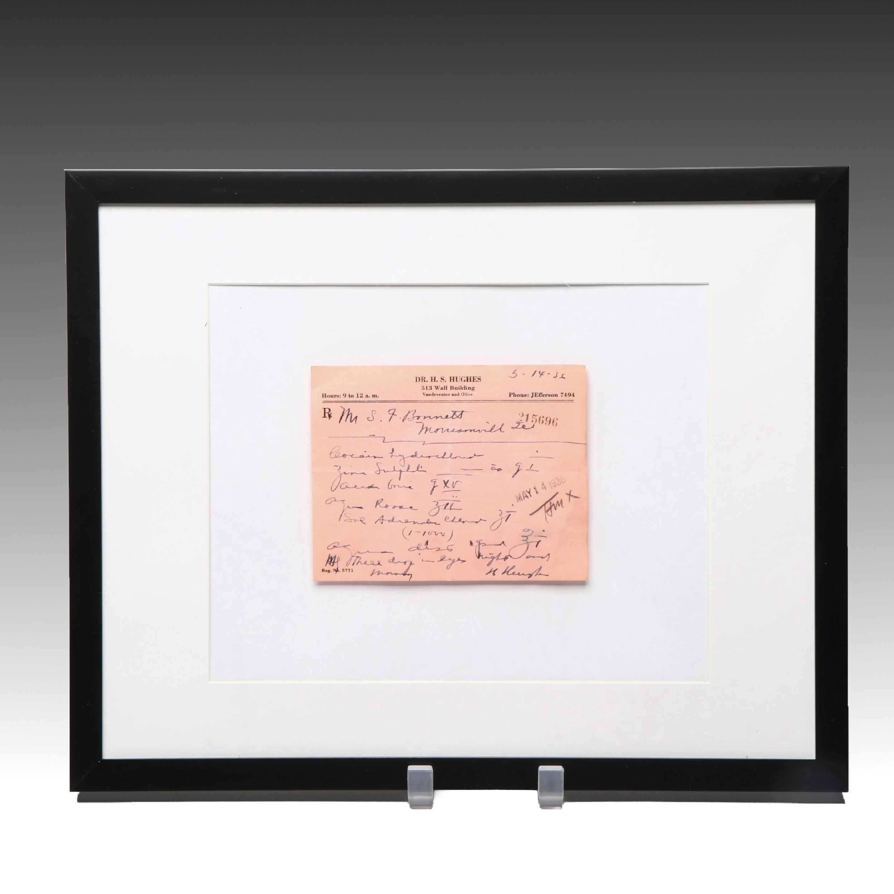 Prescription Form for Cocaine, 1936