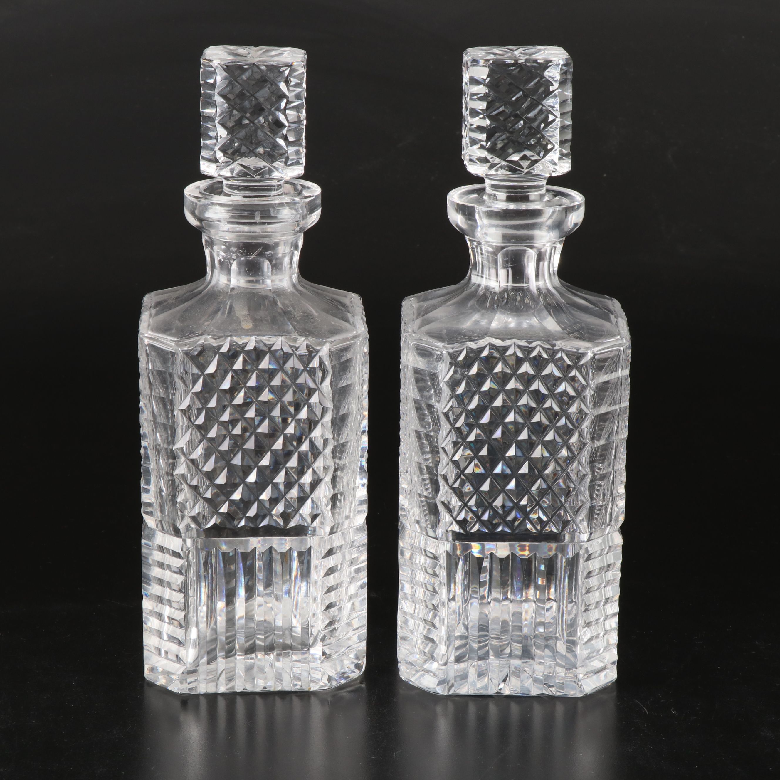 Waterford Cut Crystal Square Decanters with Other Oval Bowl