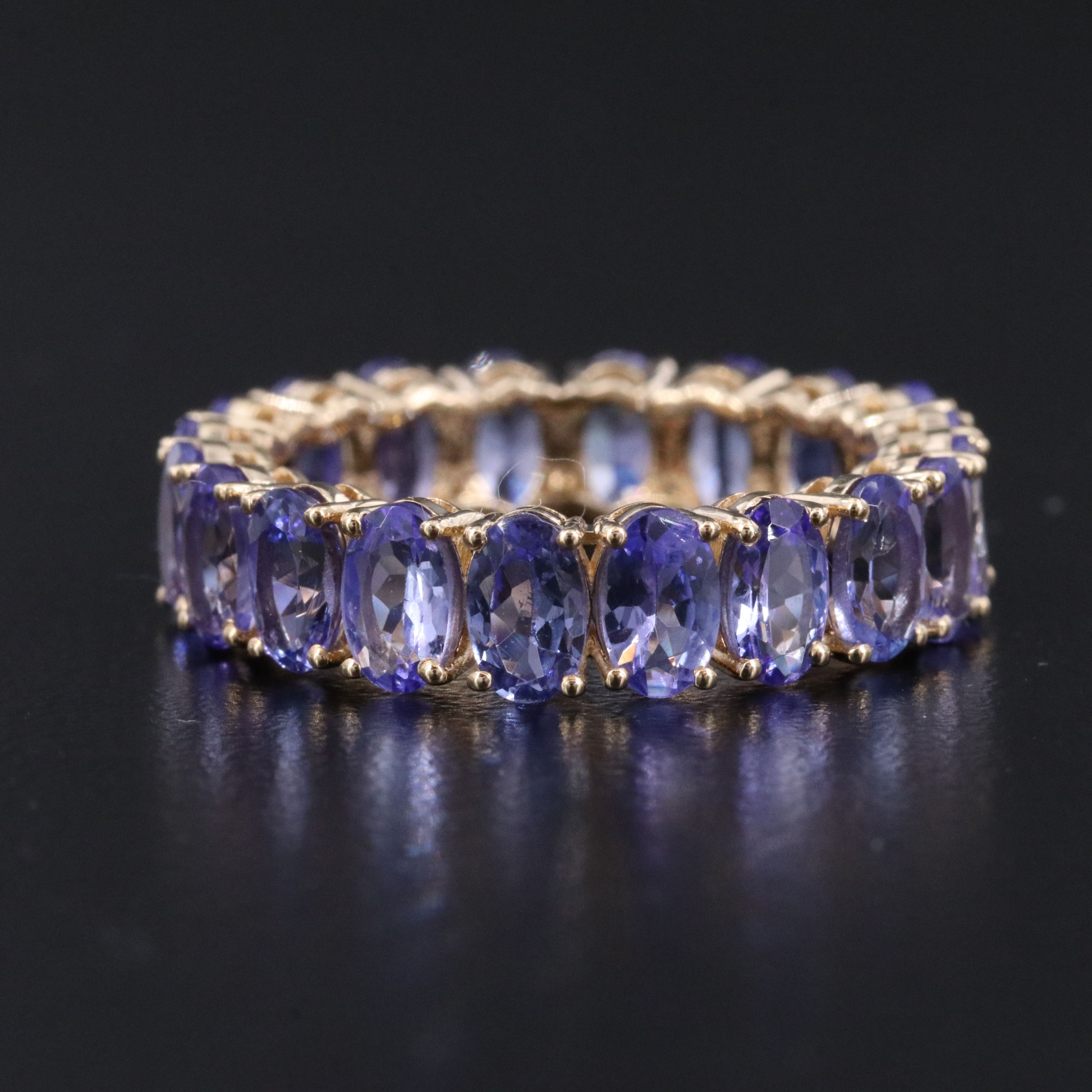 14K 5.61 CTW Tanzanite Eternity Band